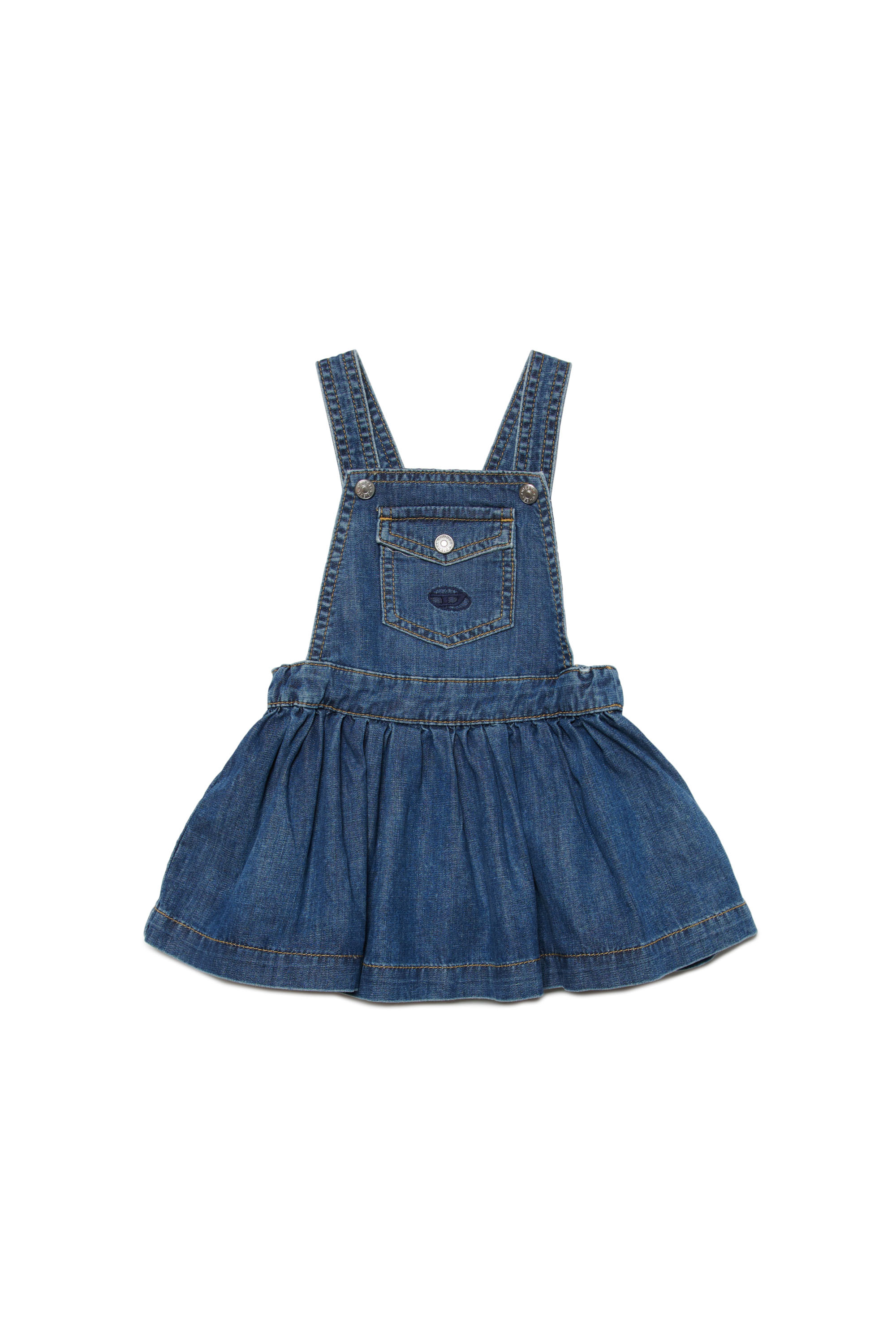 Diesel - JCUTIEB, Woman's Denim pinafore dress in Dark Blue - 1