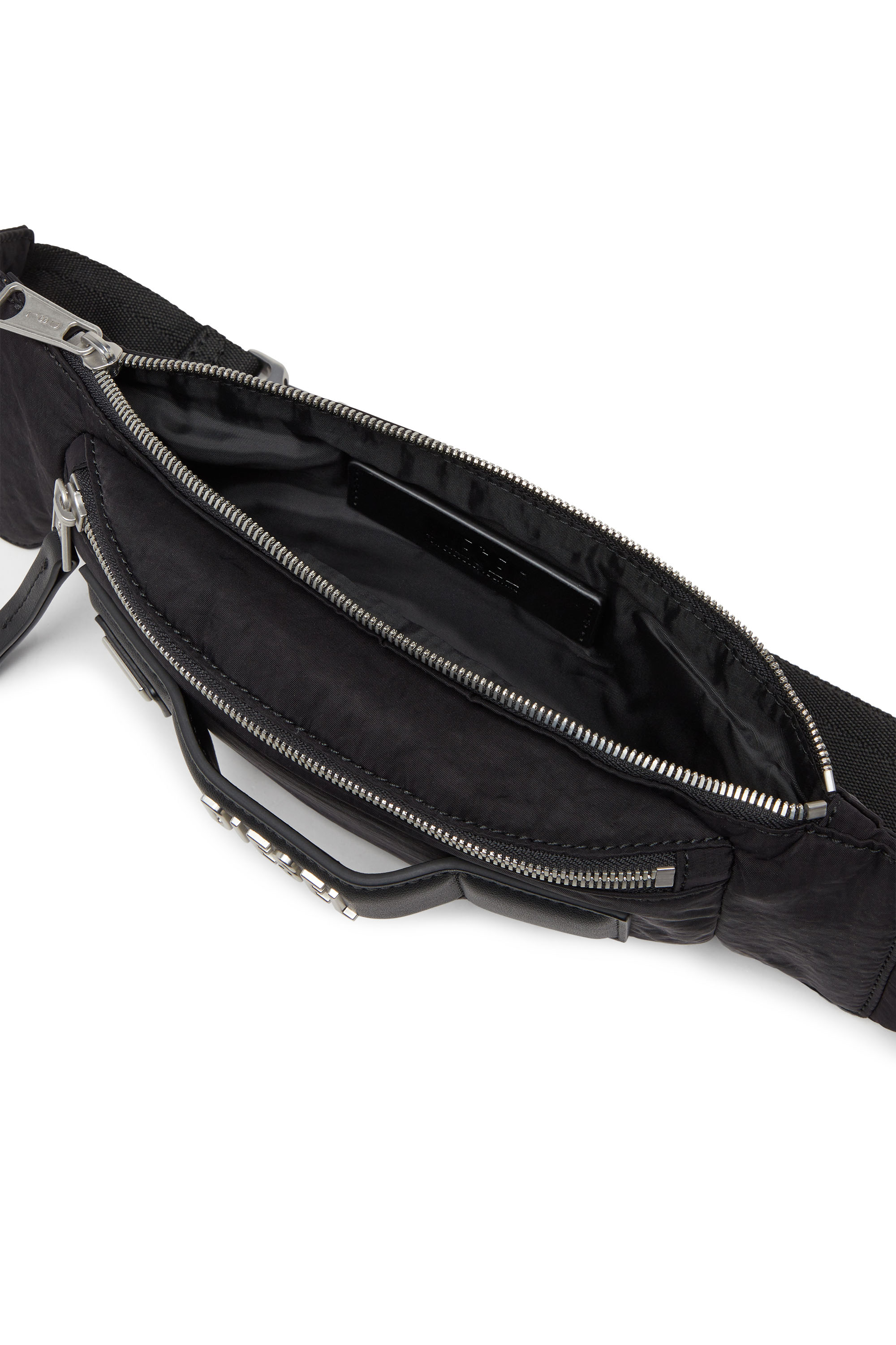 Diesel - LOGOS BELT BAG, Man's Logos-Belt bag in recycled nylon in Black - 4
