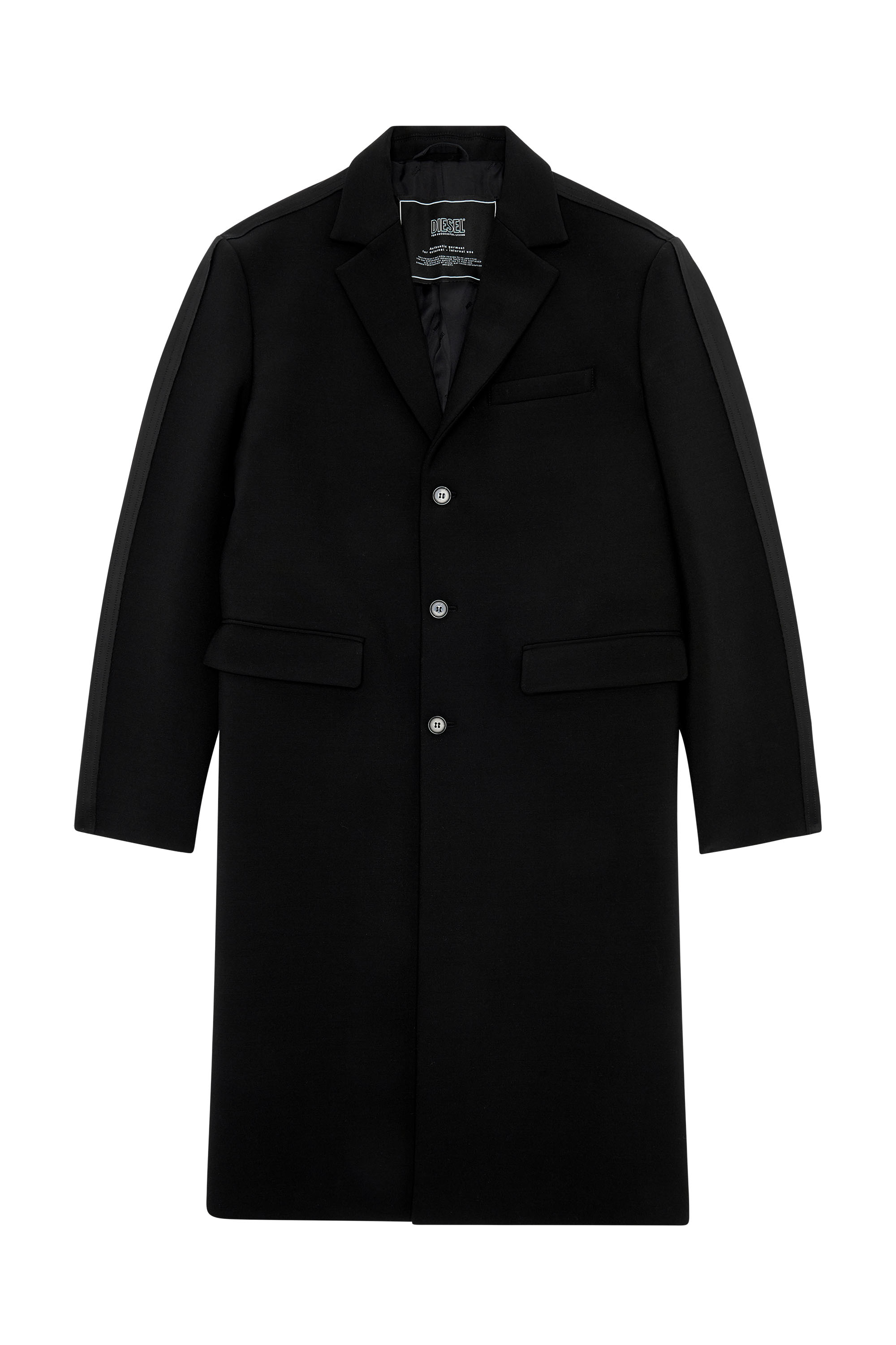 Diesel - J-DELLER, Man's Hybrid coat in cool wool and jersey in Black - 3