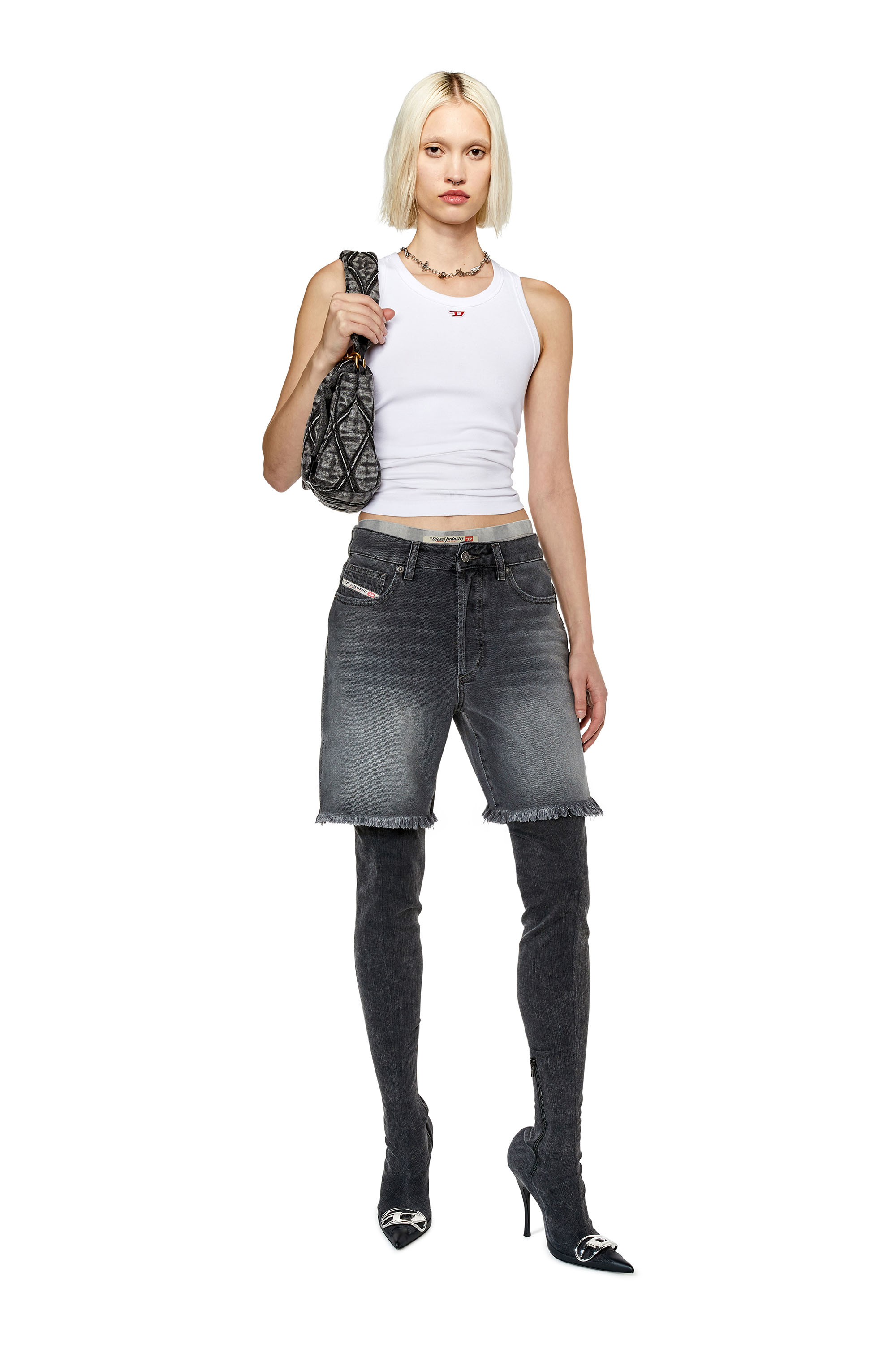 Diesel - DE-AMY, Woman's Denim shorts in Black - 2
