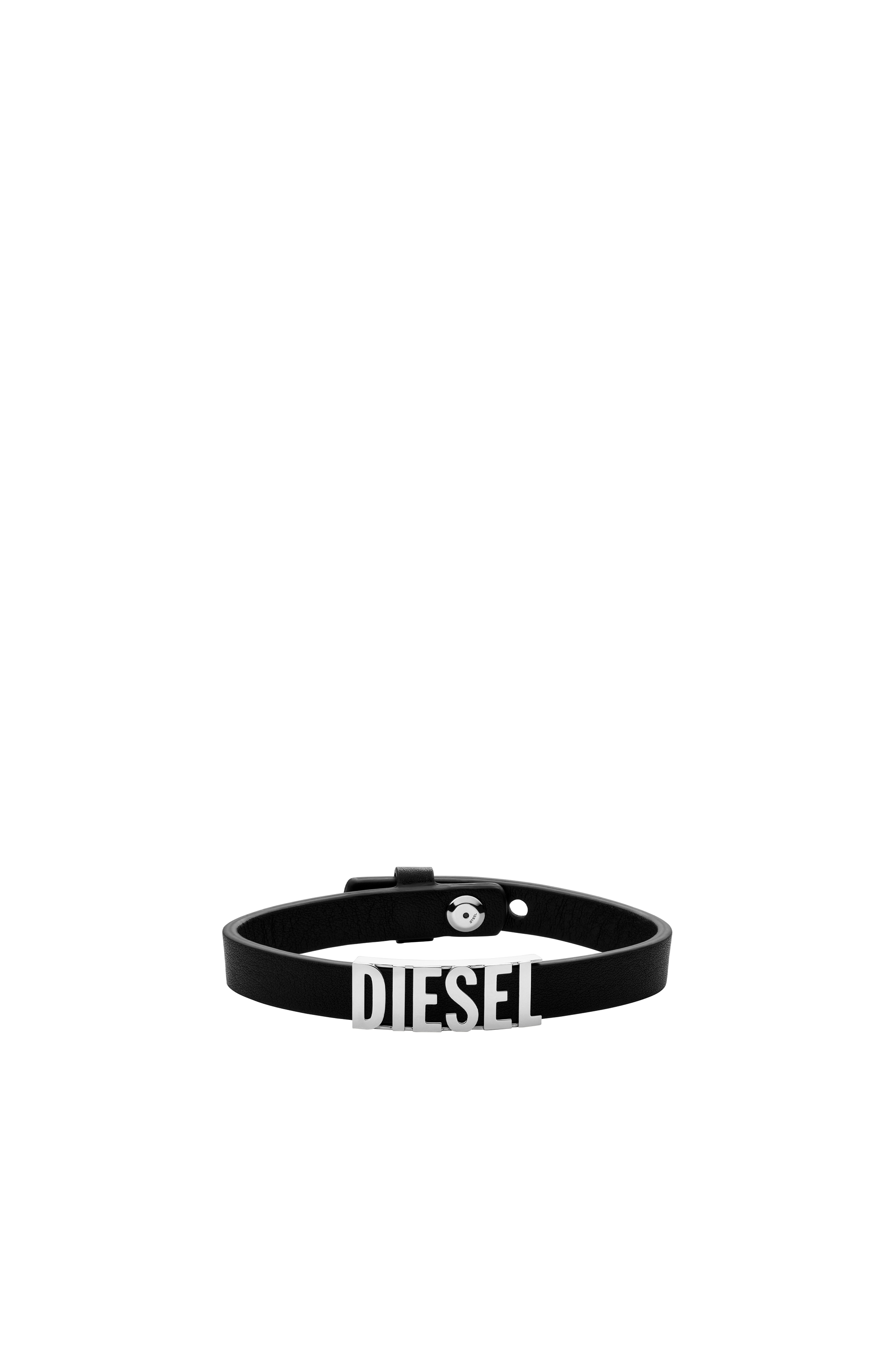 Diesel - DX1346, Man's Black Leather ID bracelet in Black - 1