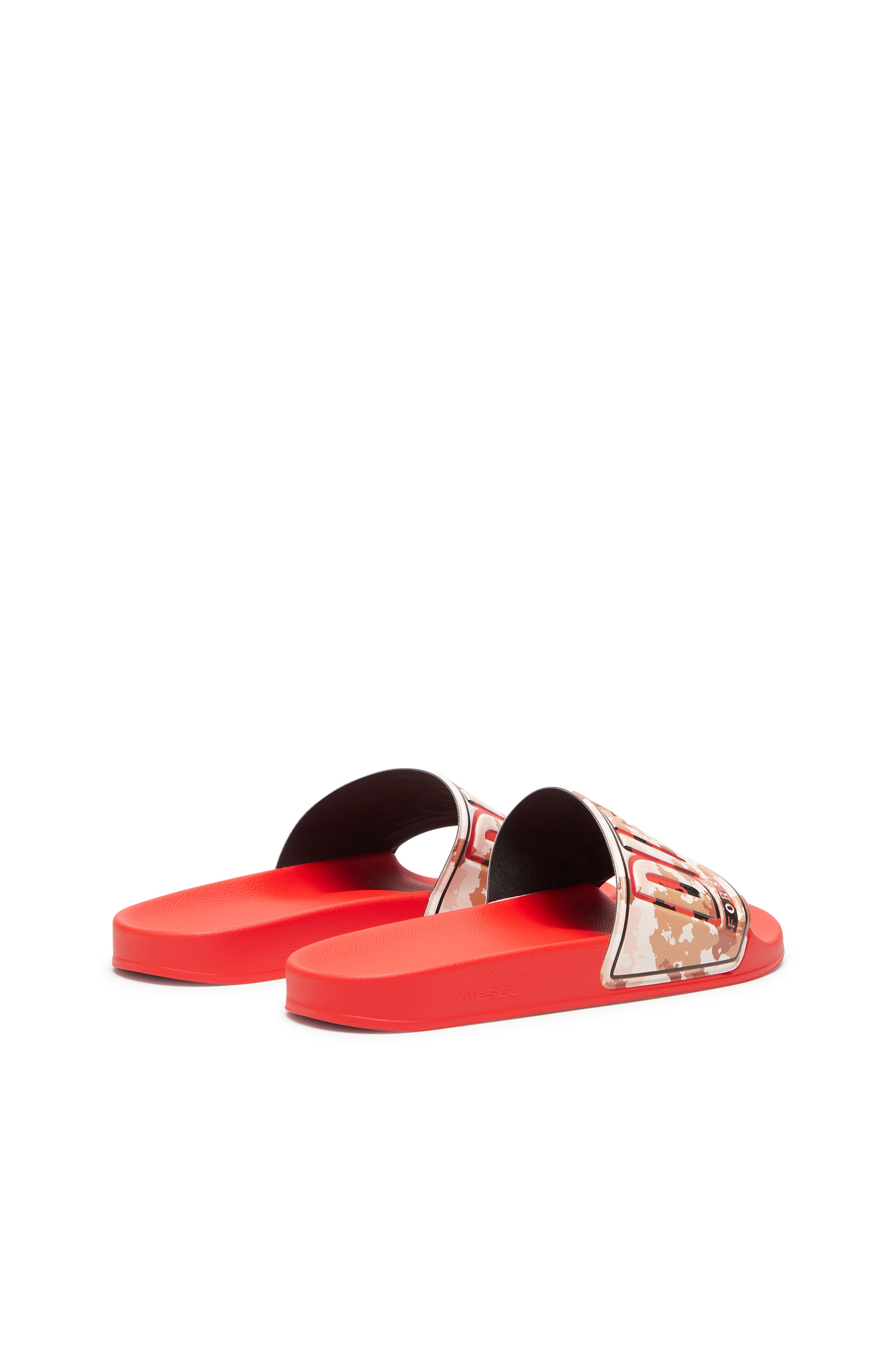 Diesel - SA-MAYEMI CC X, Unisex's Sa-Mayemi CC X - Pool slides with camouflage band in Red - 3