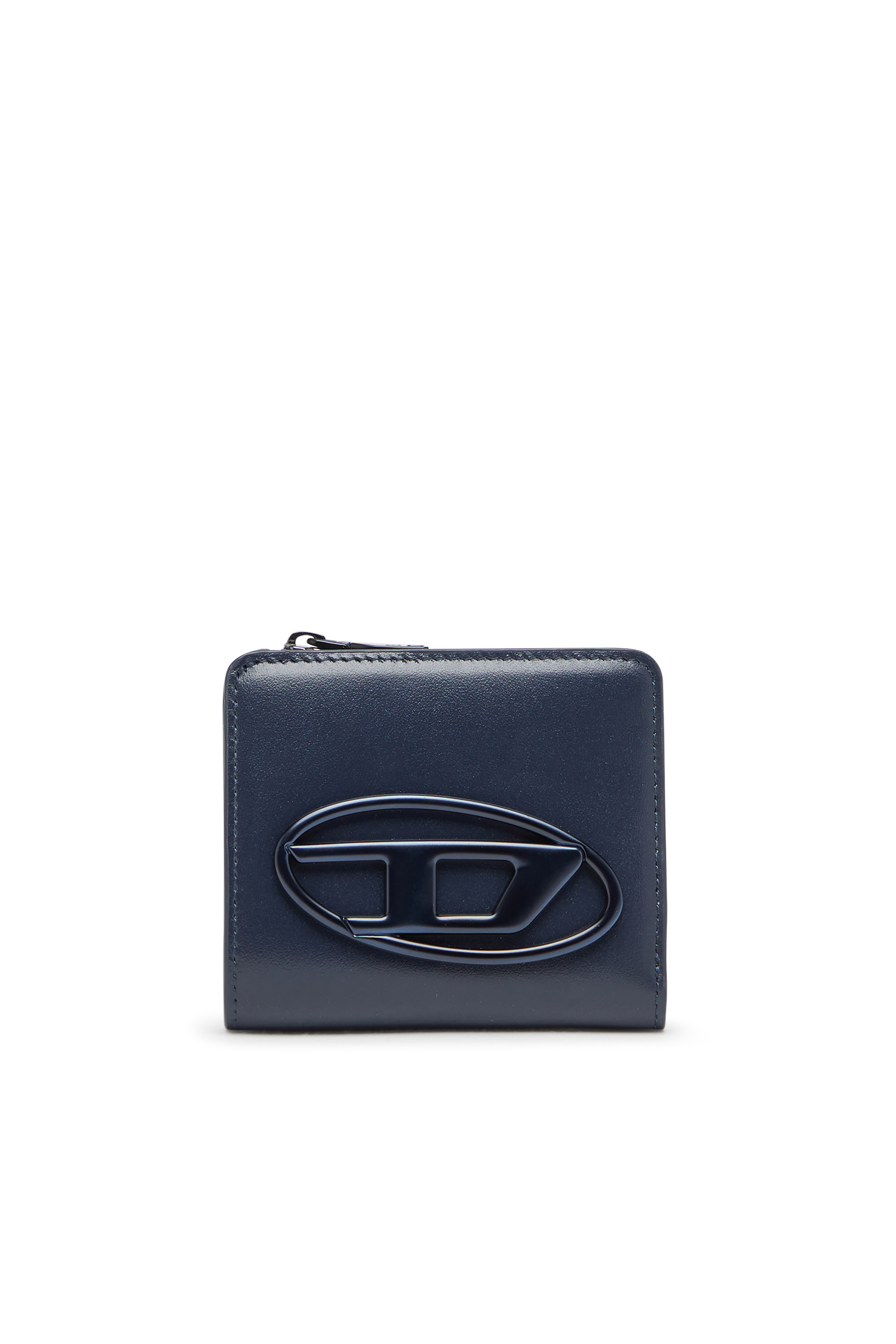 Diesel - HOLI -D BI FOLD ZIP L, Man's Zipped leather card holder in Blue - 1