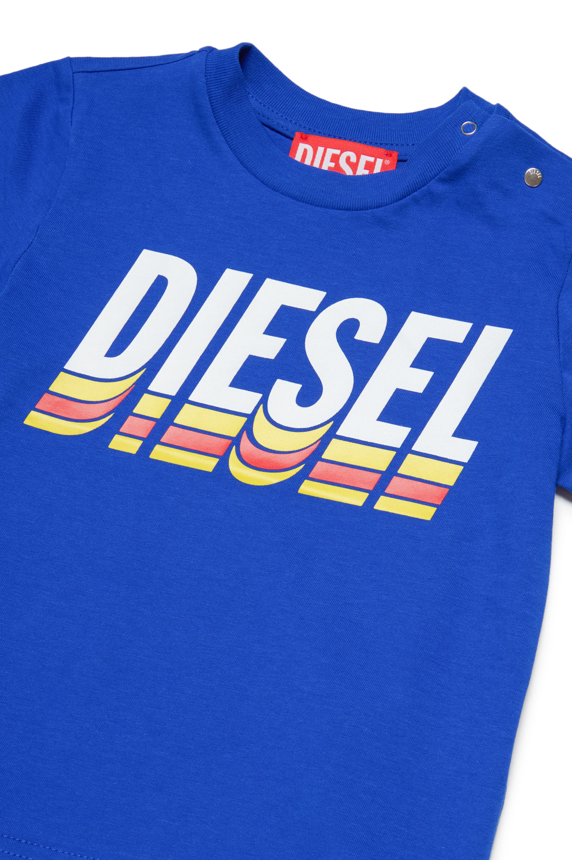 Diesel - TVASEB, Man's T-shirt with dynamic logo in Dark Blue - 3