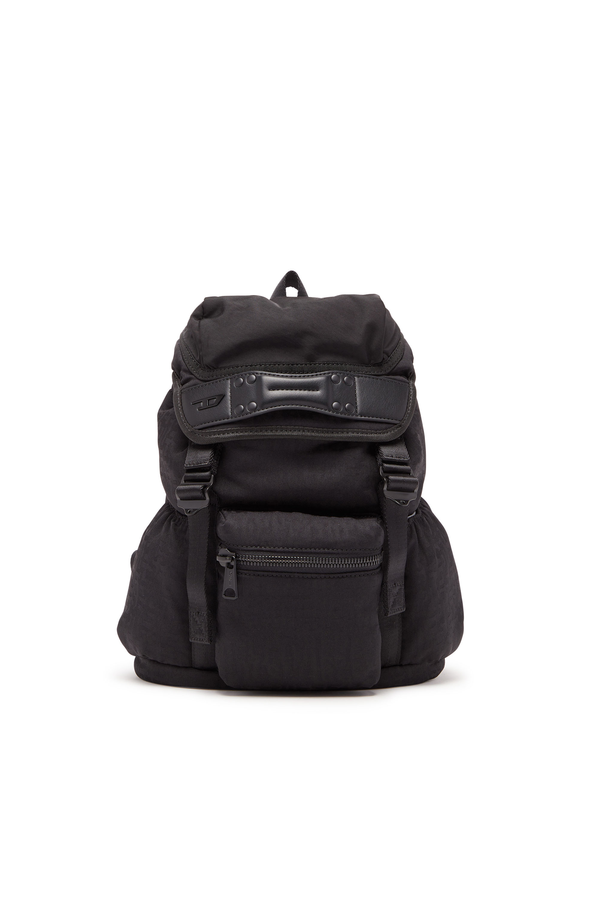 Diesel - NYLON MONO BACKPACK S X, Unisex's Nylon Mono Backpack S X - Backpack in jacquard monogram nylon in Black - 1