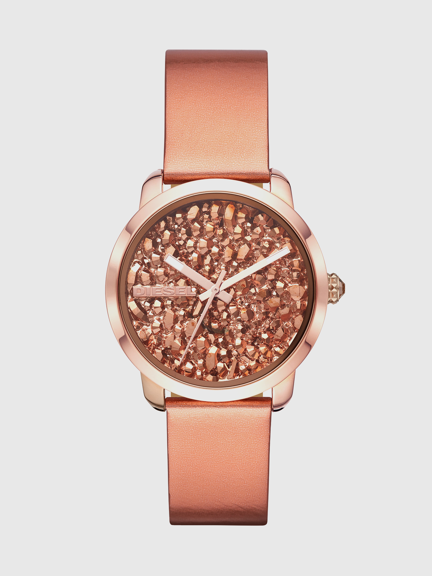Diesel - DZ5583, Woman's Flare Rocks rose gold leather watch in Pink - 1