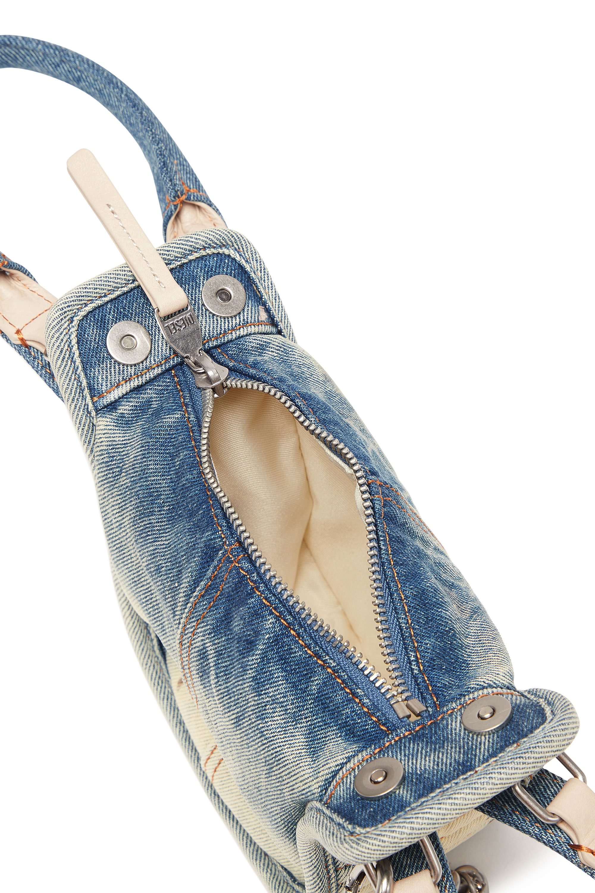 Diesel - D-VINA-XXS, Woman's D-Vina-XXS - Slouchy micro bag in solarised denim in Blue - 4