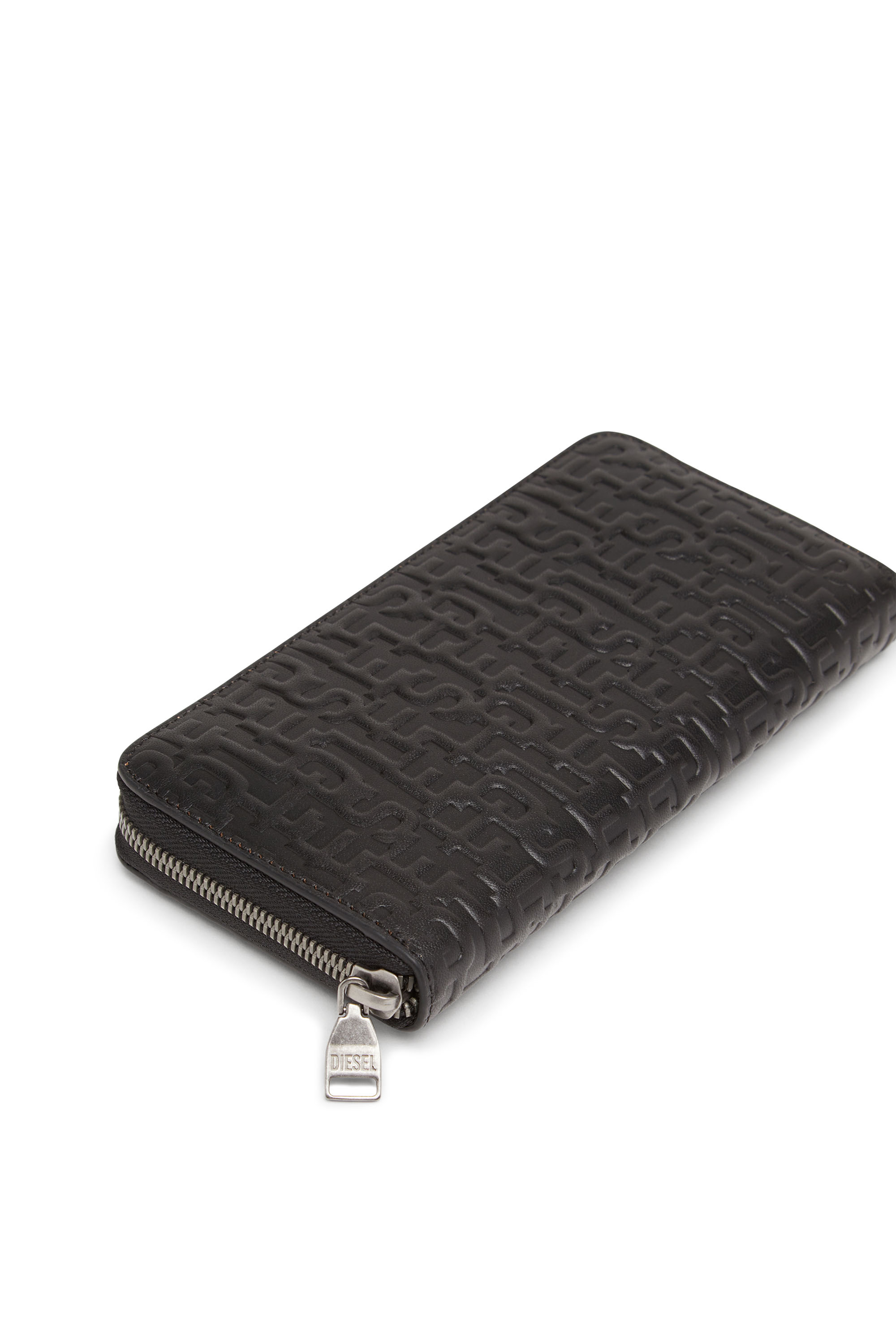 Diesel - 1DR CONTINENTAL ZIP L, Man's Zip-around wallet in monogram leather in Black - 4