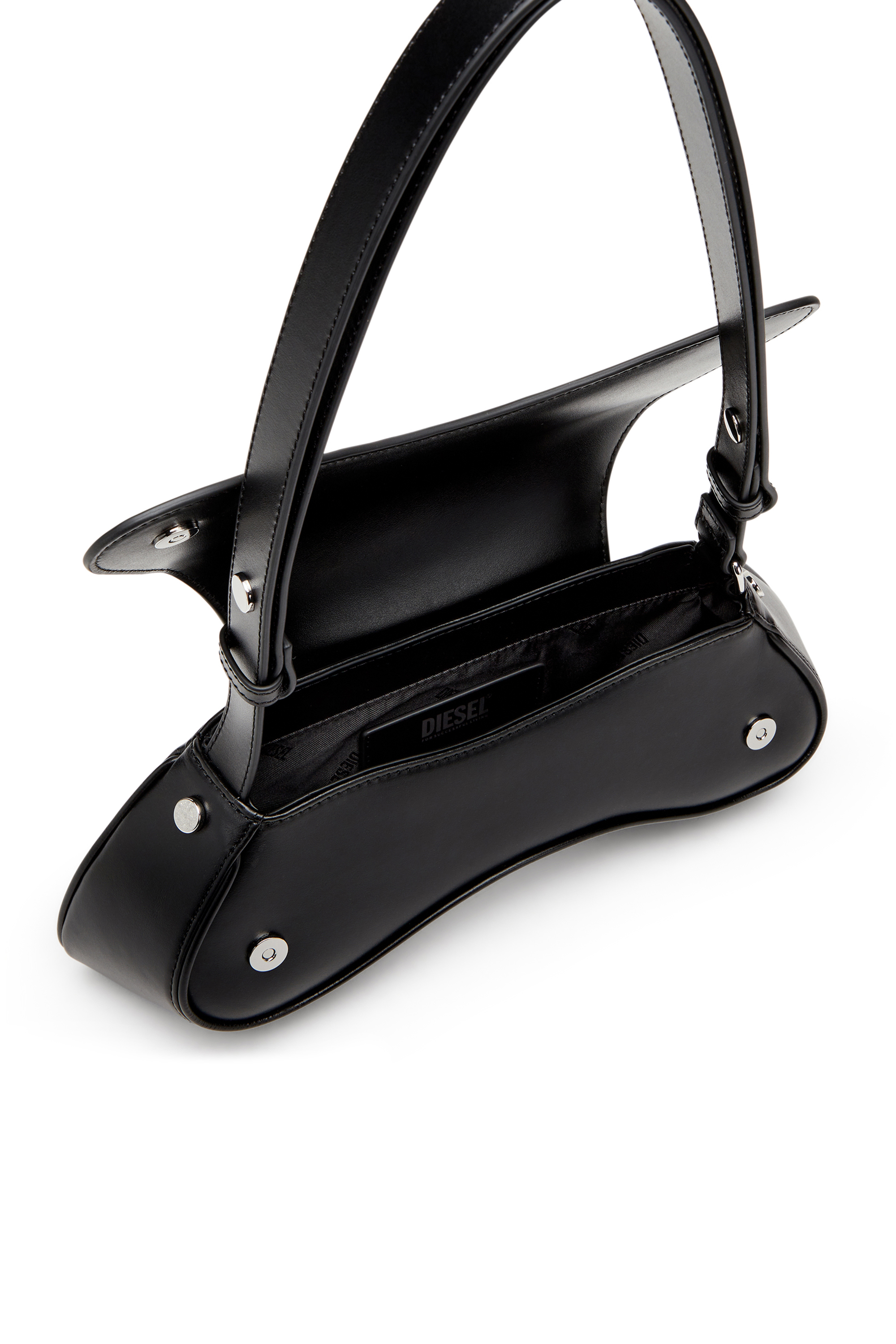 Diesel - PLAY CROSSBODY, Woman's Play-Crossbody bag in semi gloss leather in Black - 4