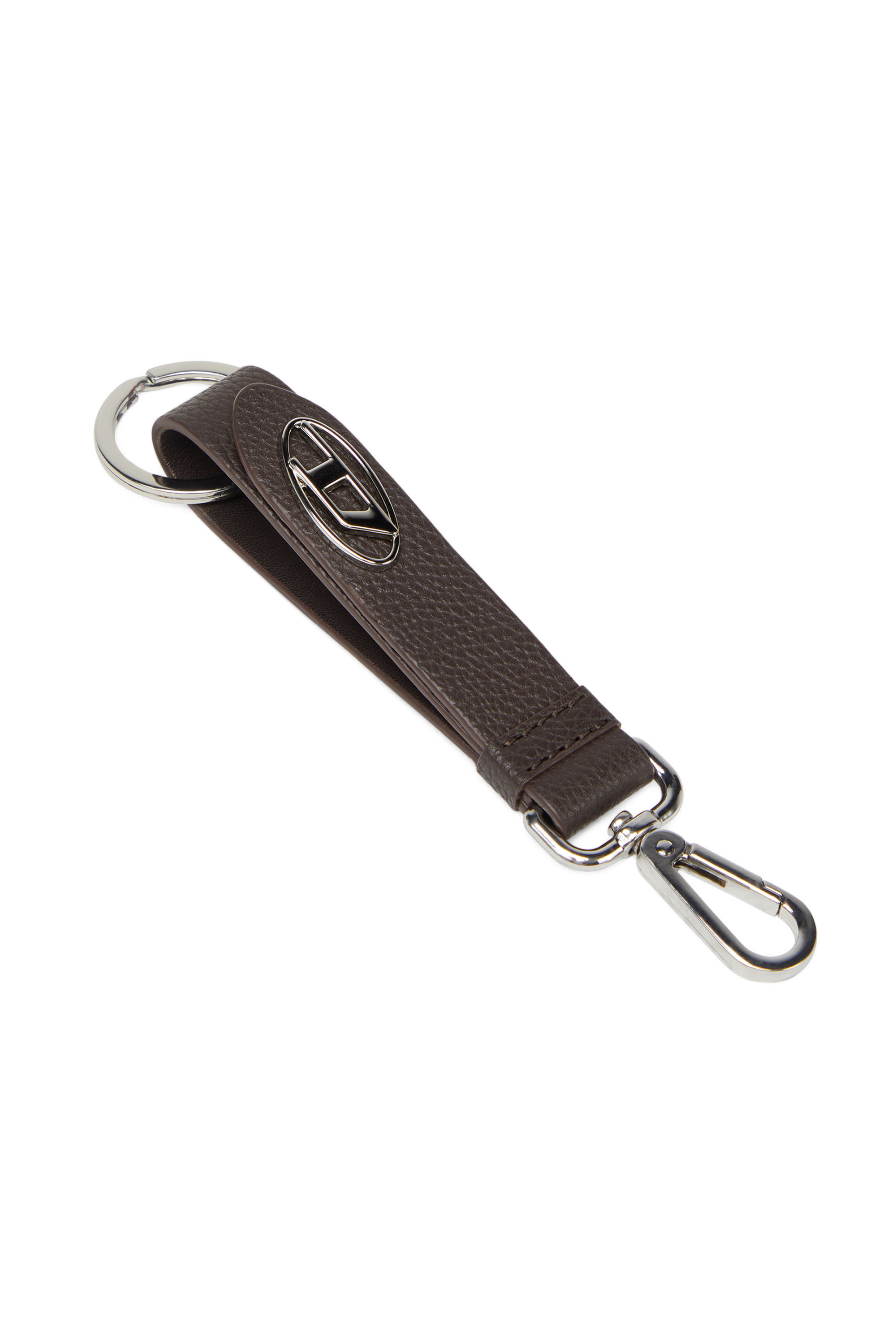 Diesel - KEY RING, Man's Keyring in textured leather in Brown - 2