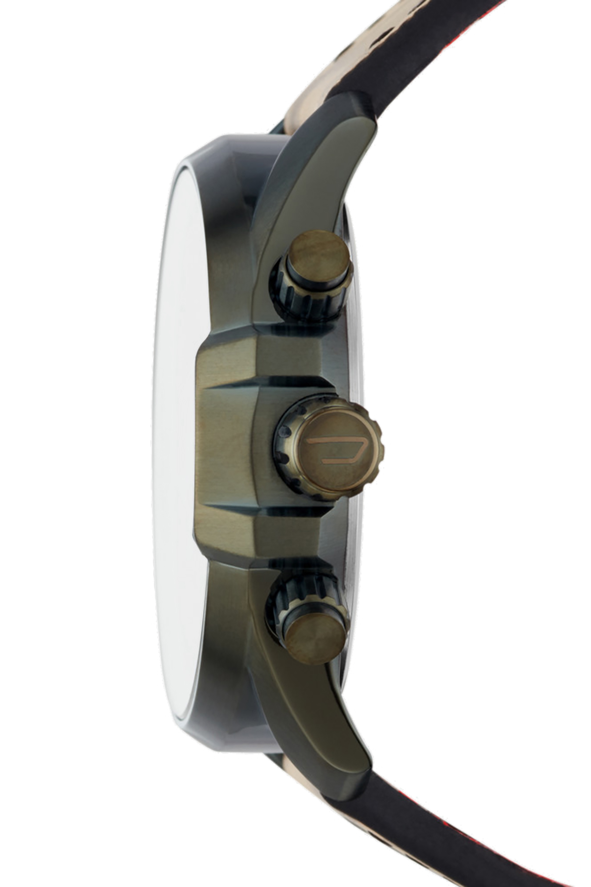Diesel - DZ4472, Man's Camo watch with red backing strap, 47 mm in Light Brown - 2