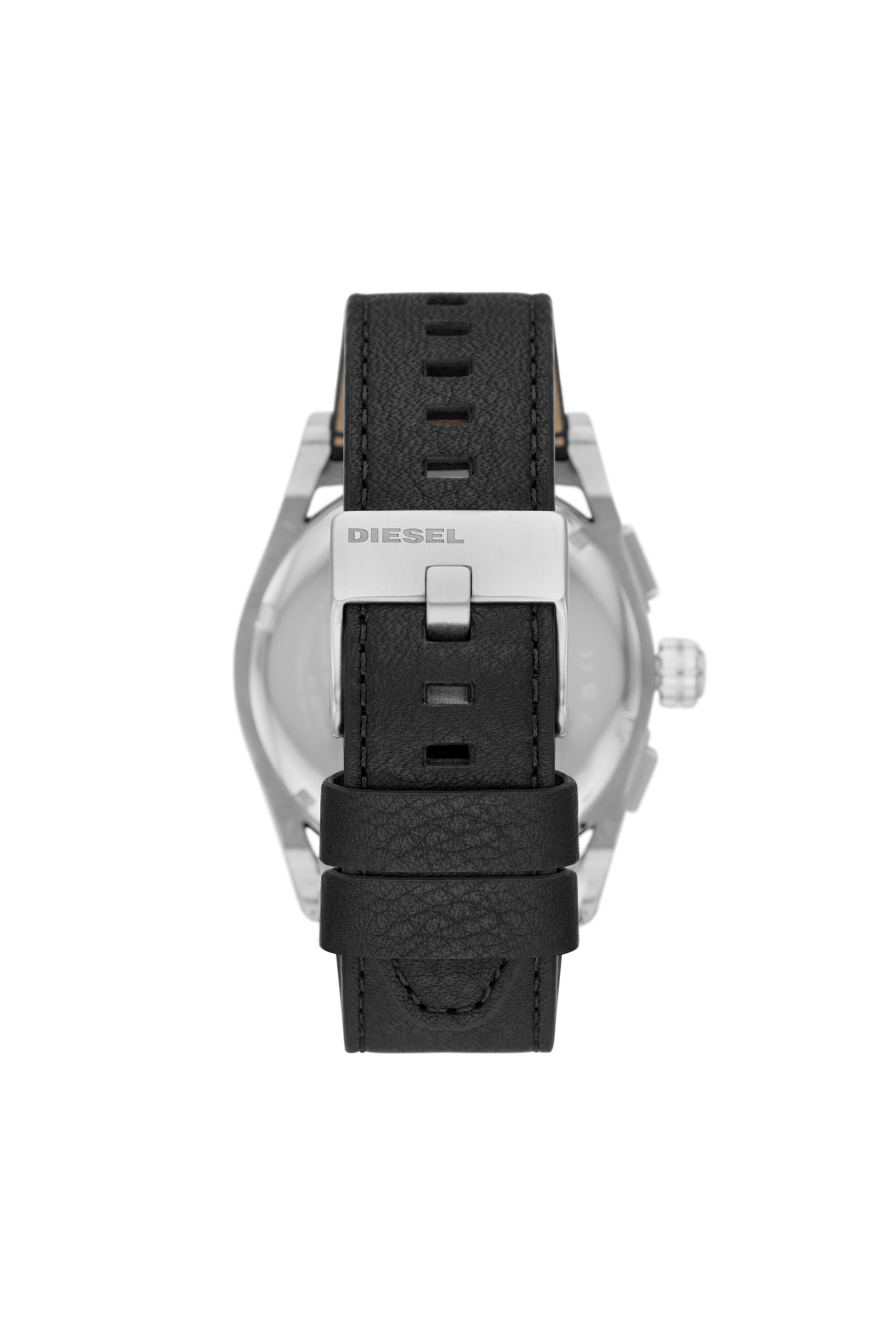 Diesel - DZ4591, Man's Timeframe chronograph black Leather watch in Black/Red - 2