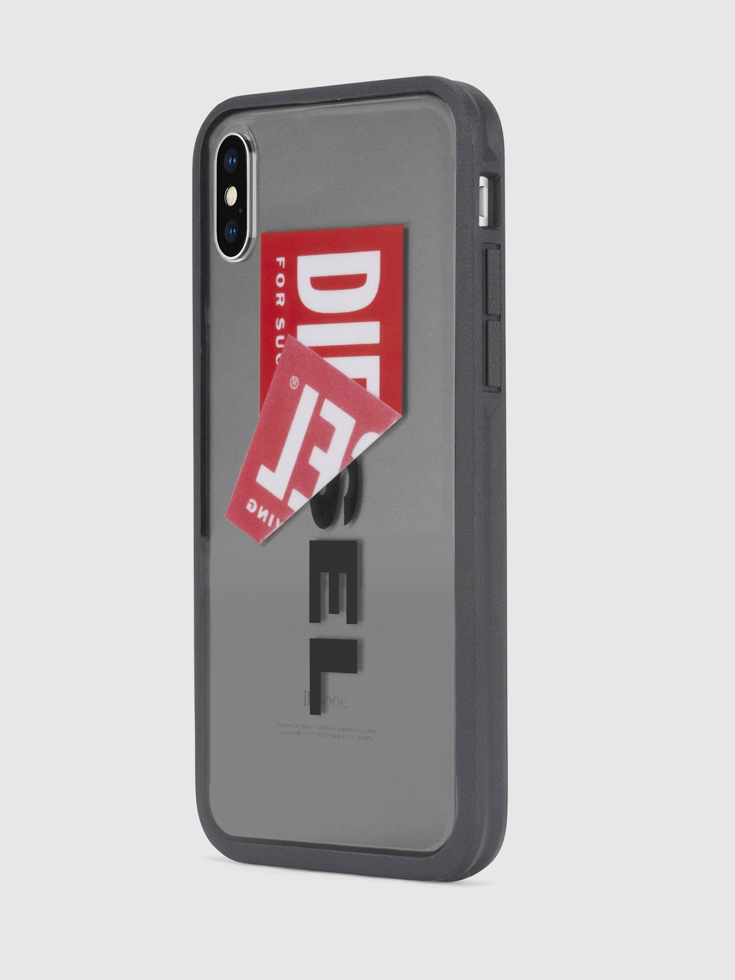 Diesel - STICKER IPHONE X CASE, Unisex's Diesel logo transparent case, iPhone X in Black - 3