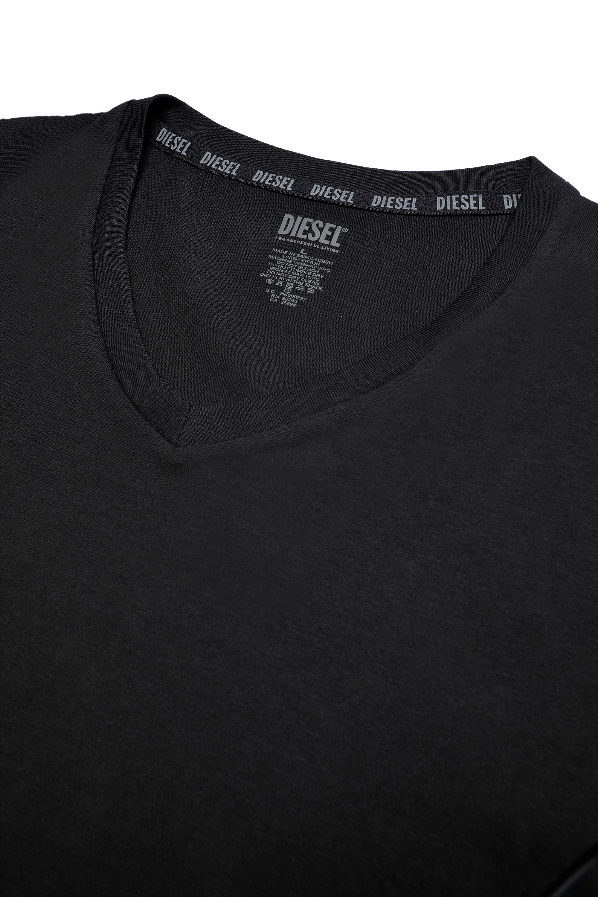 Diesel - UMTEE-MICHAEL-TUBE-TWOPACK, Man's Two-pack V-neck T-shirts with D patch in Black - 4