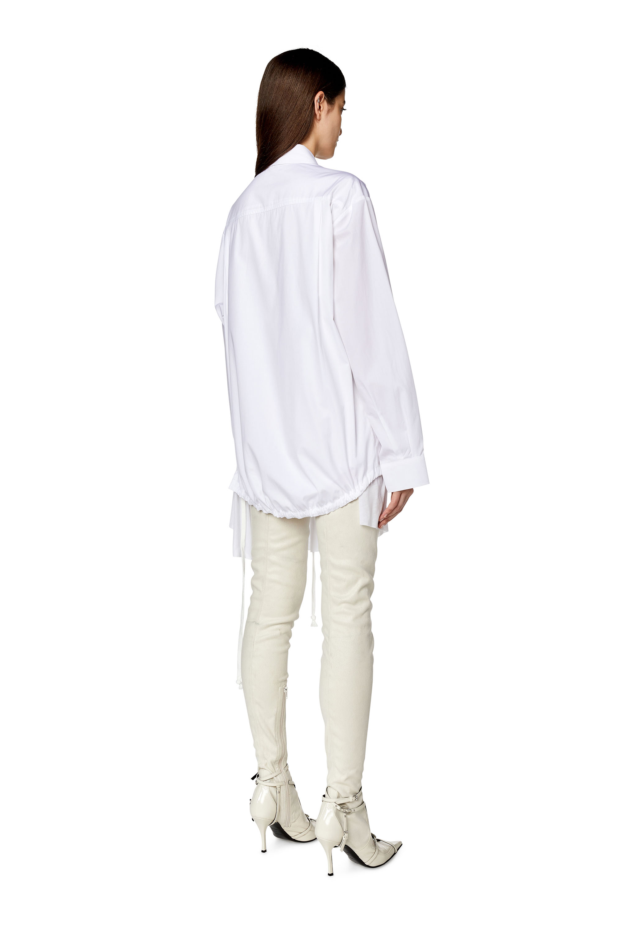 Diesel - C-ENTEL, Woman's Shirt dress with flouncy trim in White - 3