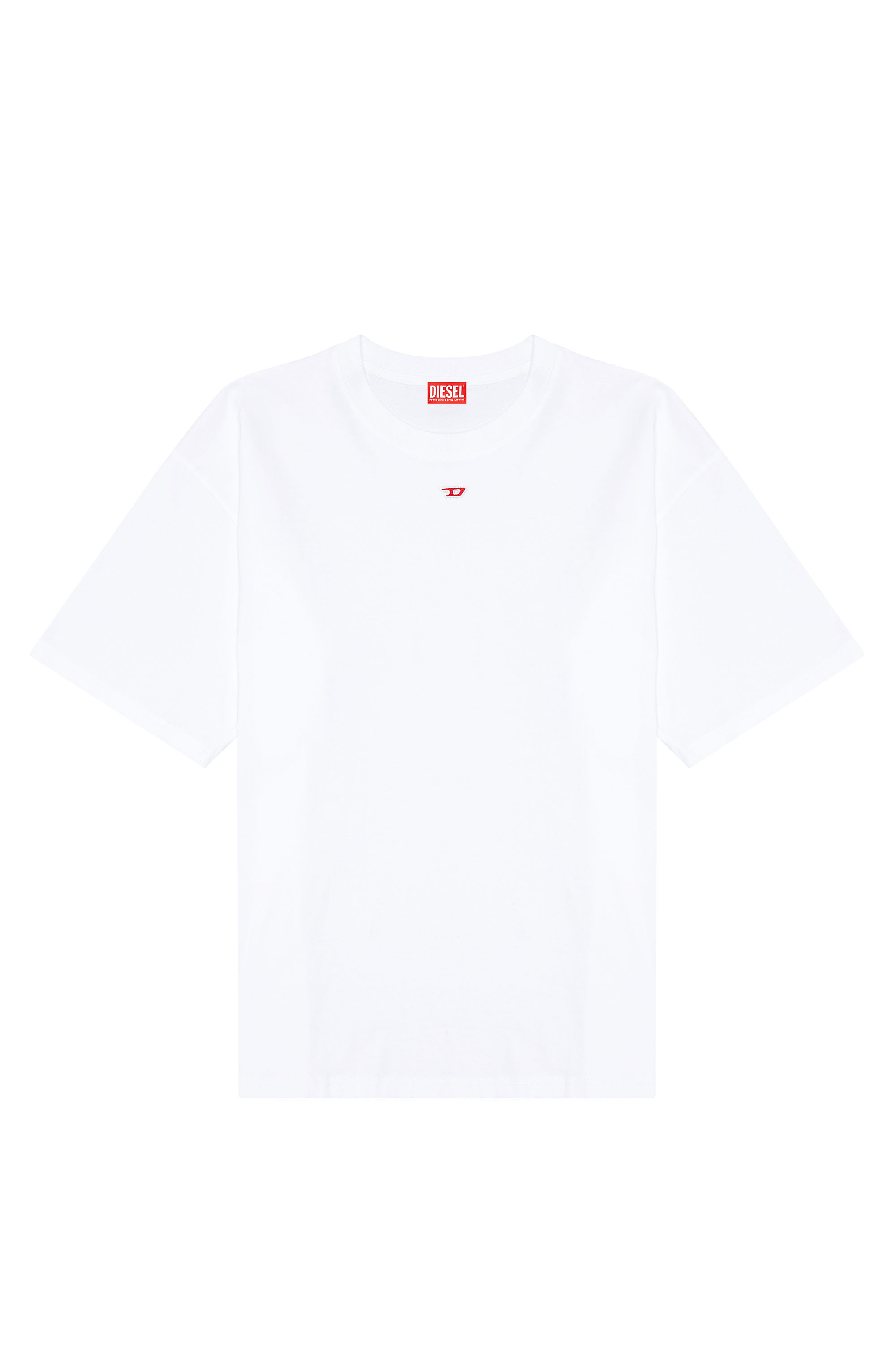 Diesel - T-BOXT-D, Unisex's T-shirt with embroidered D patch in White - 4