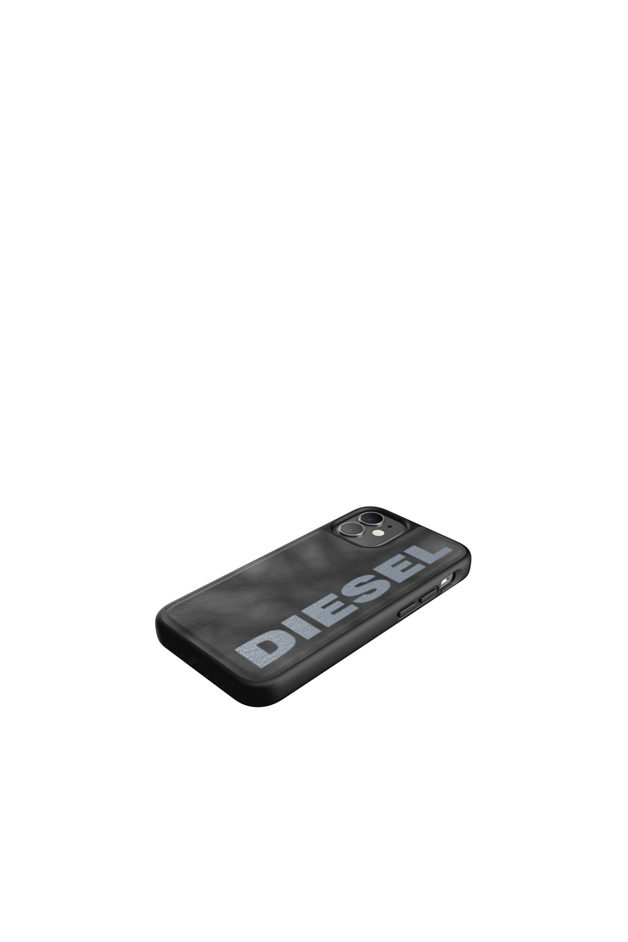 Diesel - 44296  STANDARD CASES, Unisex's Moulded case bleached denim for iPhone 12 mini in Black/Grey - 4