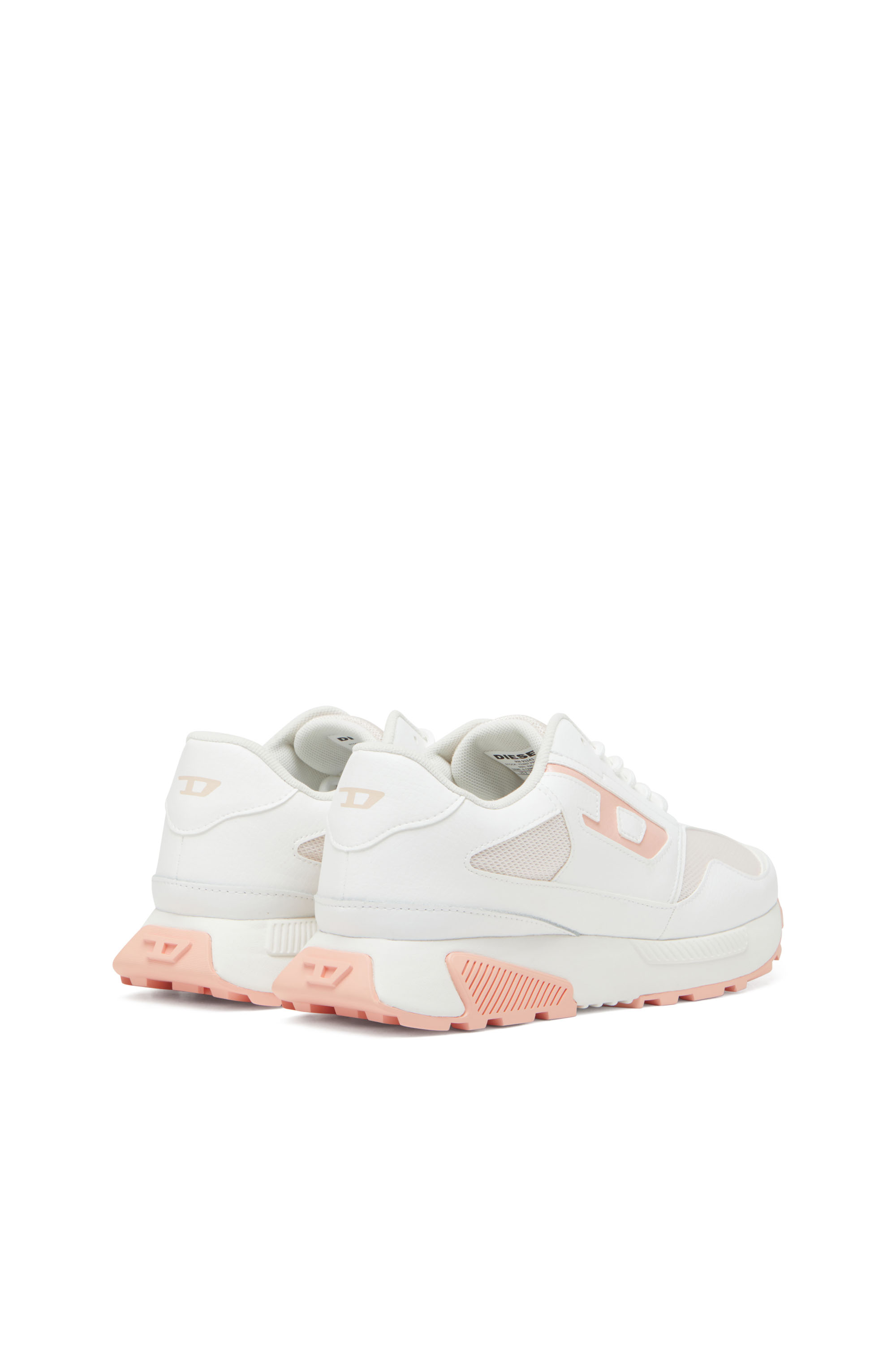 Diesel - S-TAME-D RUNNING W, Woman's S-Tame-D-Mesh and suede sneakers with metallic logo in White/Pink - 3