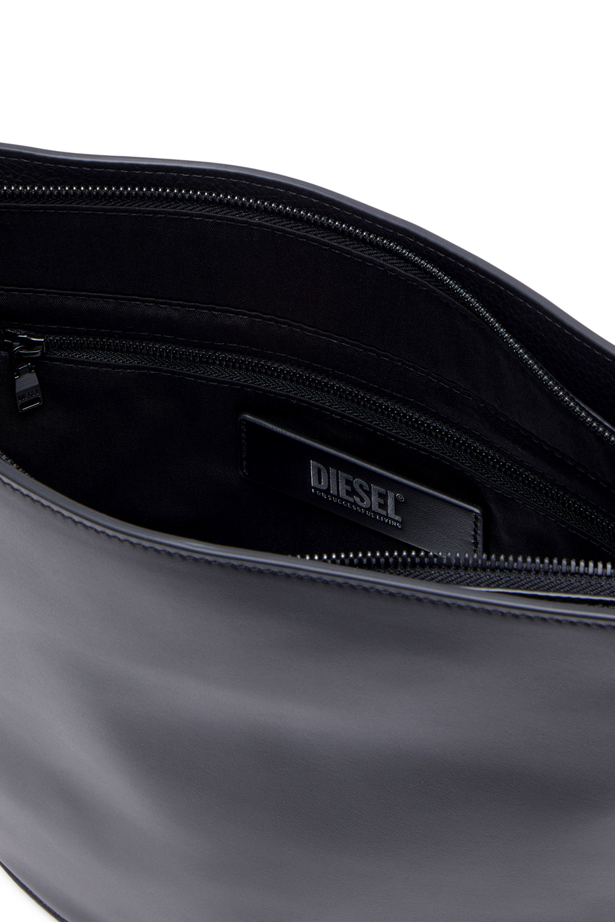 Diesel - ODD S X, Unisex's Odd S X - Leather crossbody with embossed D in Black - 4