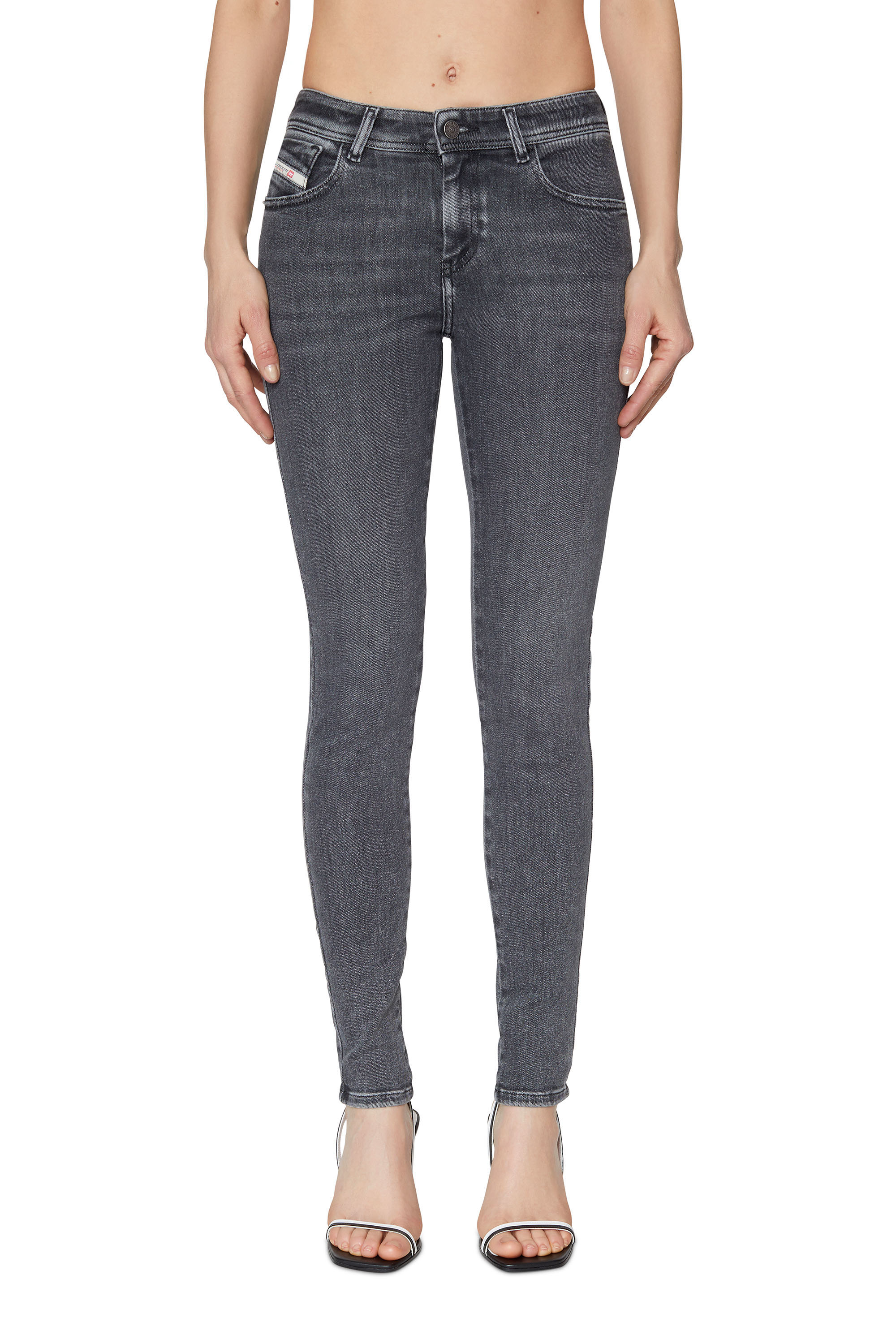 Diesel - Woman's Skinny Jeans 2017 Slandy 09D61, Black/Dark grey - 1
