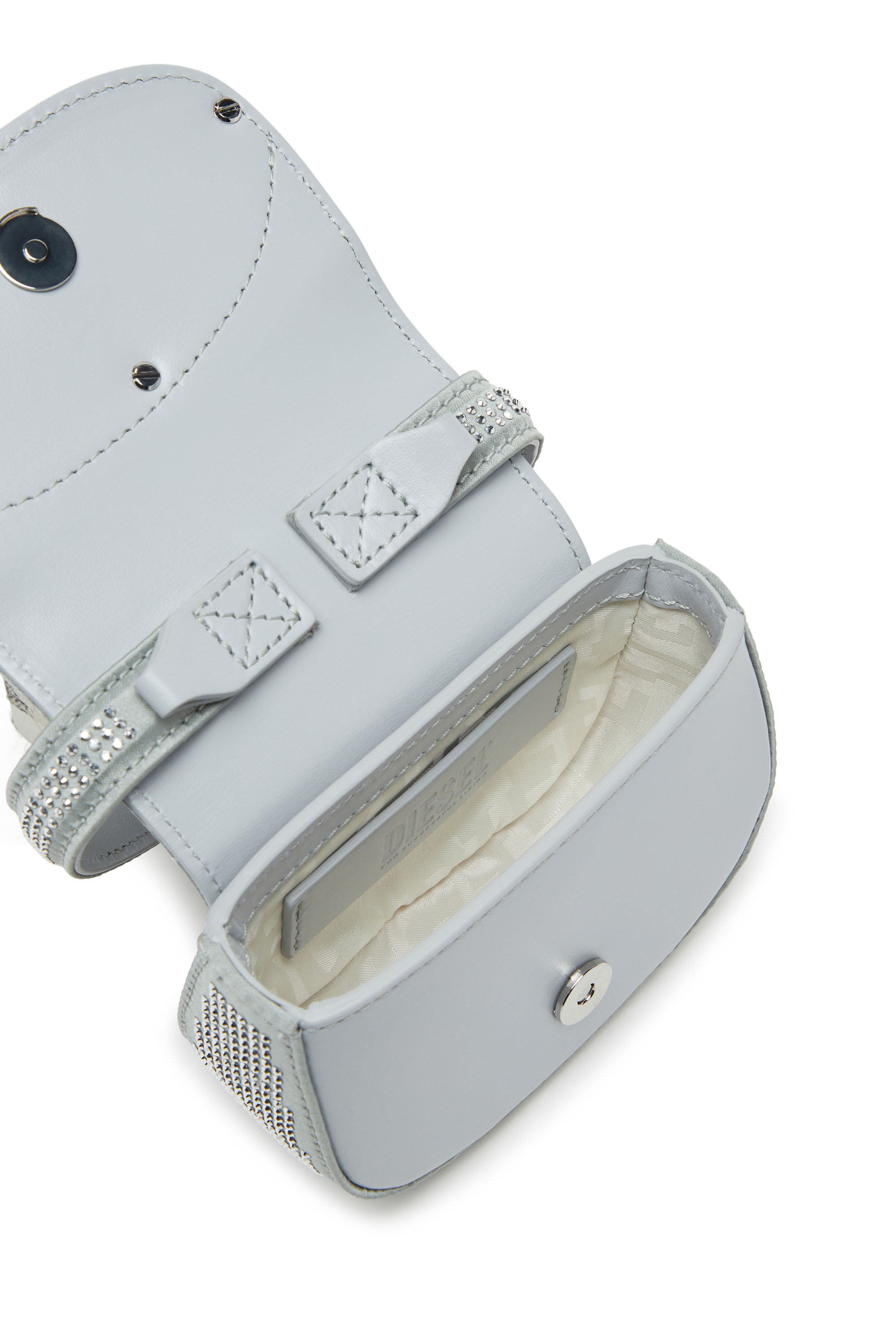 Diesel - 1DR XS, Woman's 1DR XS Cross Bodybag - Iconic mini bag in crystal satin in Silver - 4