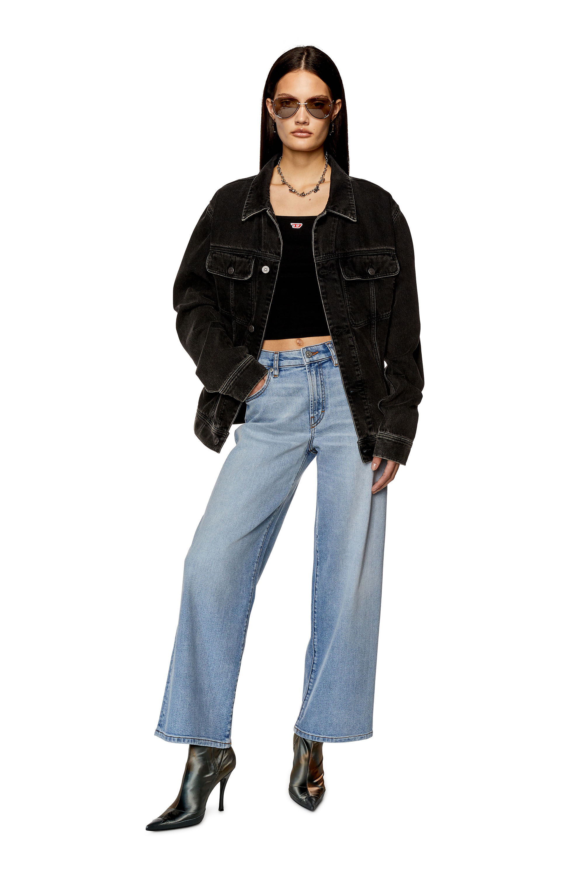 Diesel - Woman's Bootcut and Flare Jeans 2000 Widee 0AJAT, Light Blue - 2