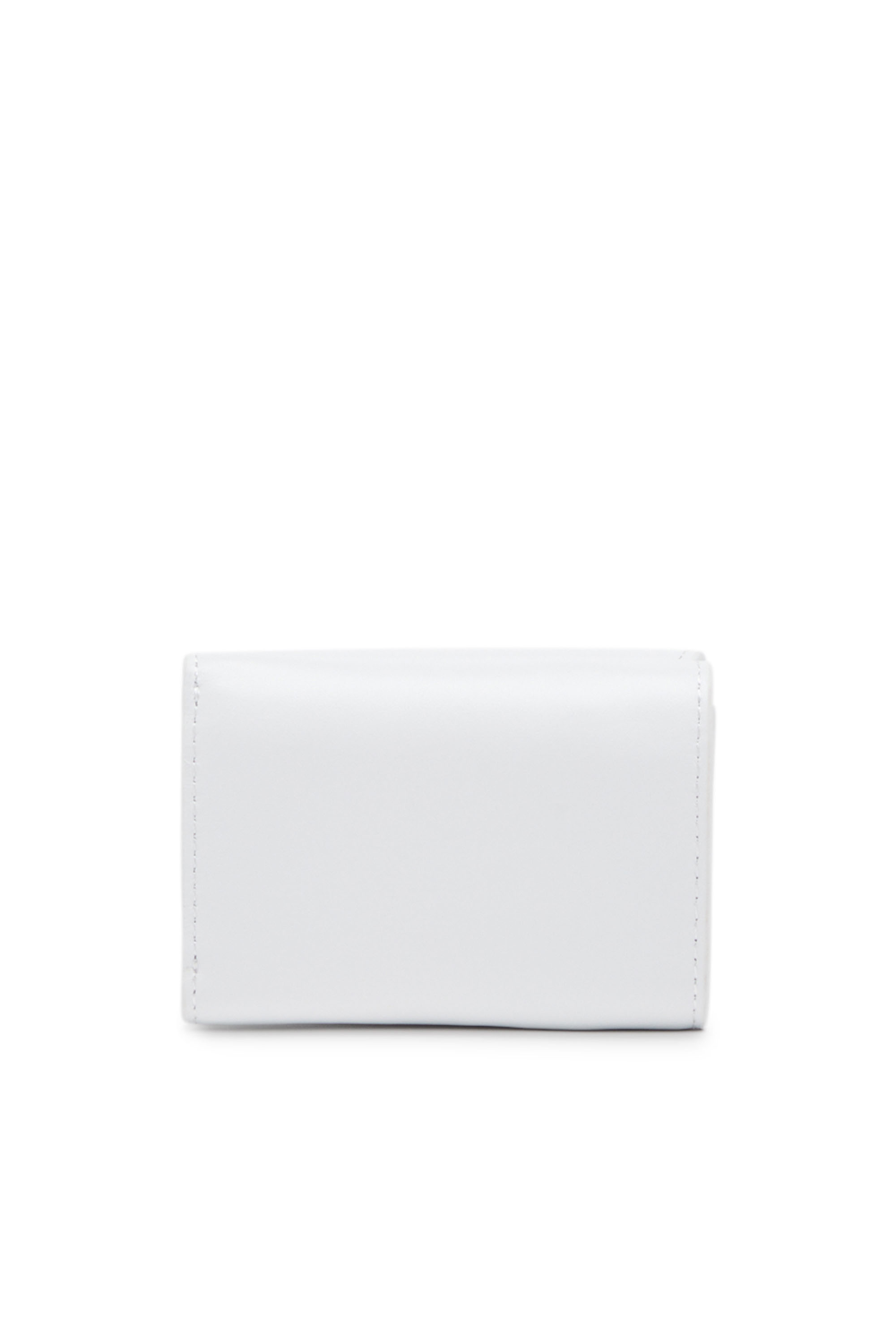 Diesel - LORETTINA, Woman's Leather tri-fold wallet with logo plaque in White - 2