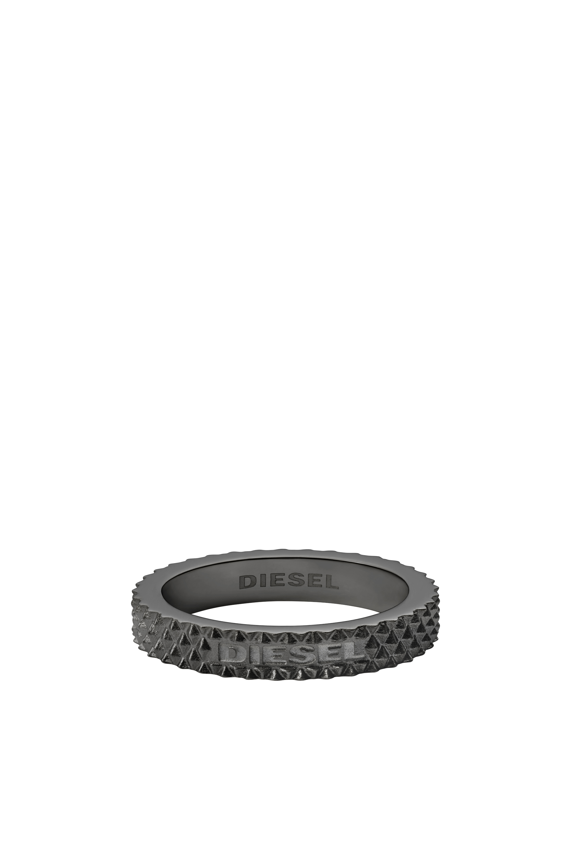 Diesel - DX1307, Man's Gunmetal-tone stainless steel ring in Dark grey - 2