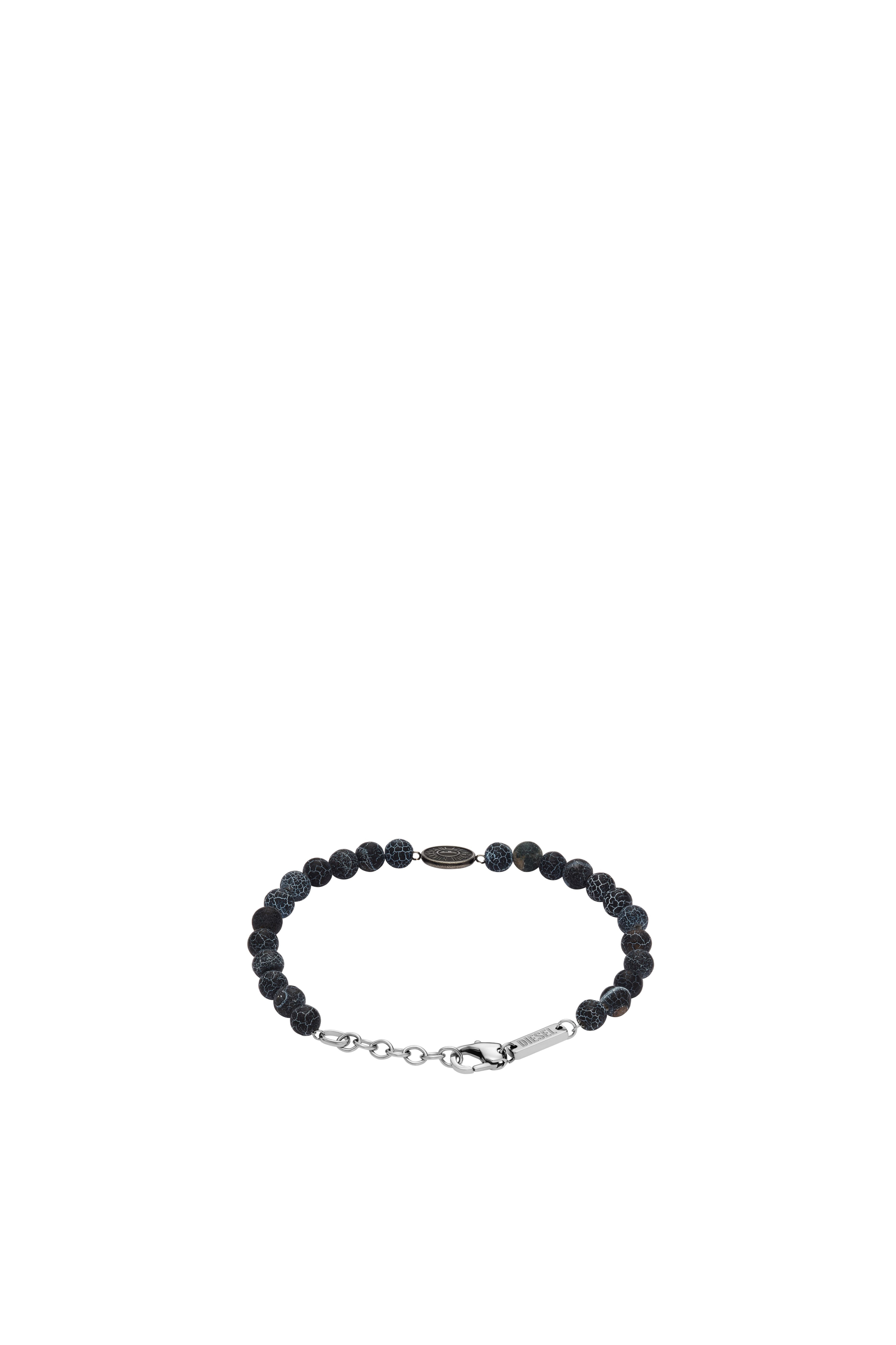 Diesel - DX1464, Unisex's Stainless steel beaded bracelet in Silver/Black - 2