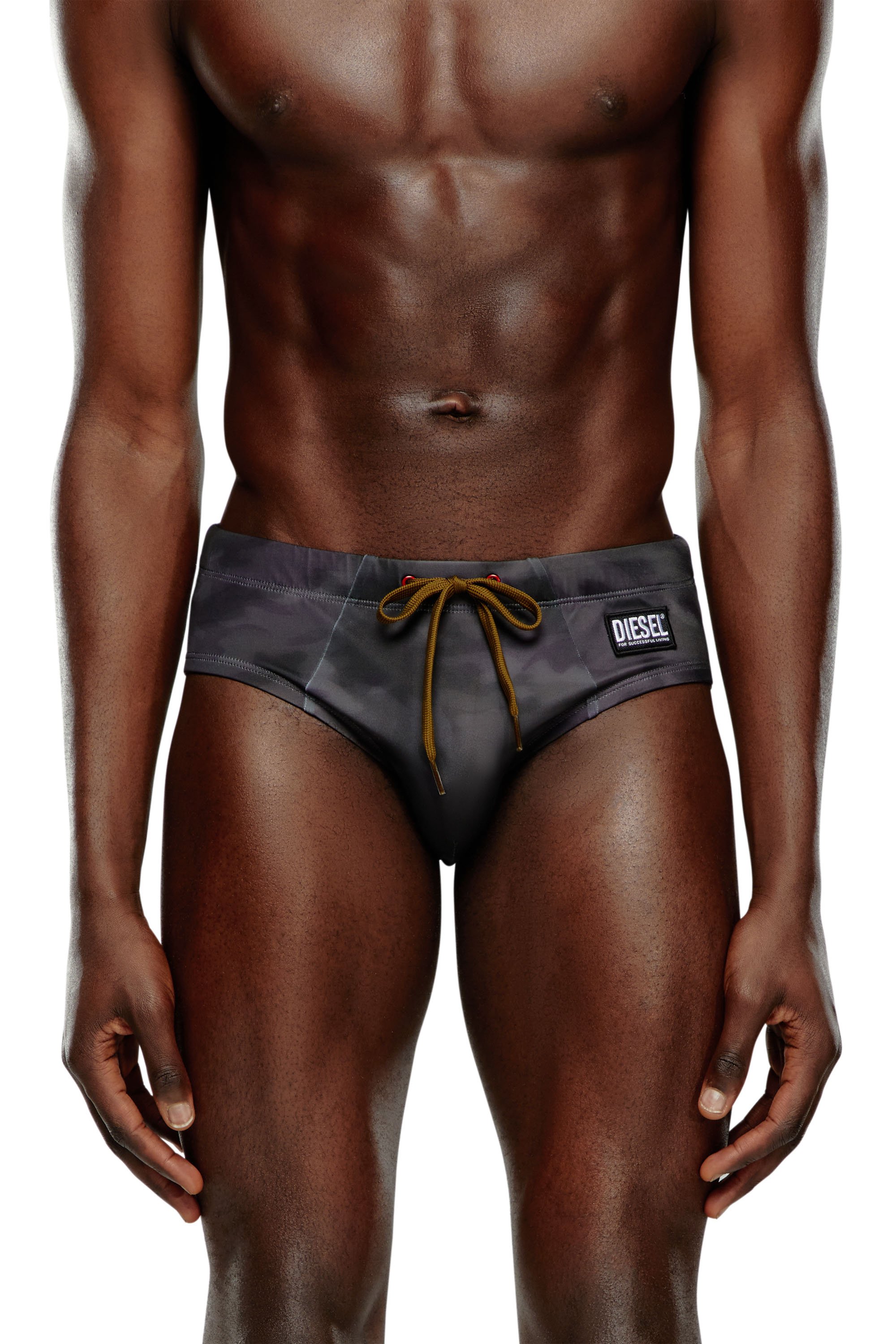 Diesel - BMBR-ALFIE, Man's Mottled swim briefs in Black - 2