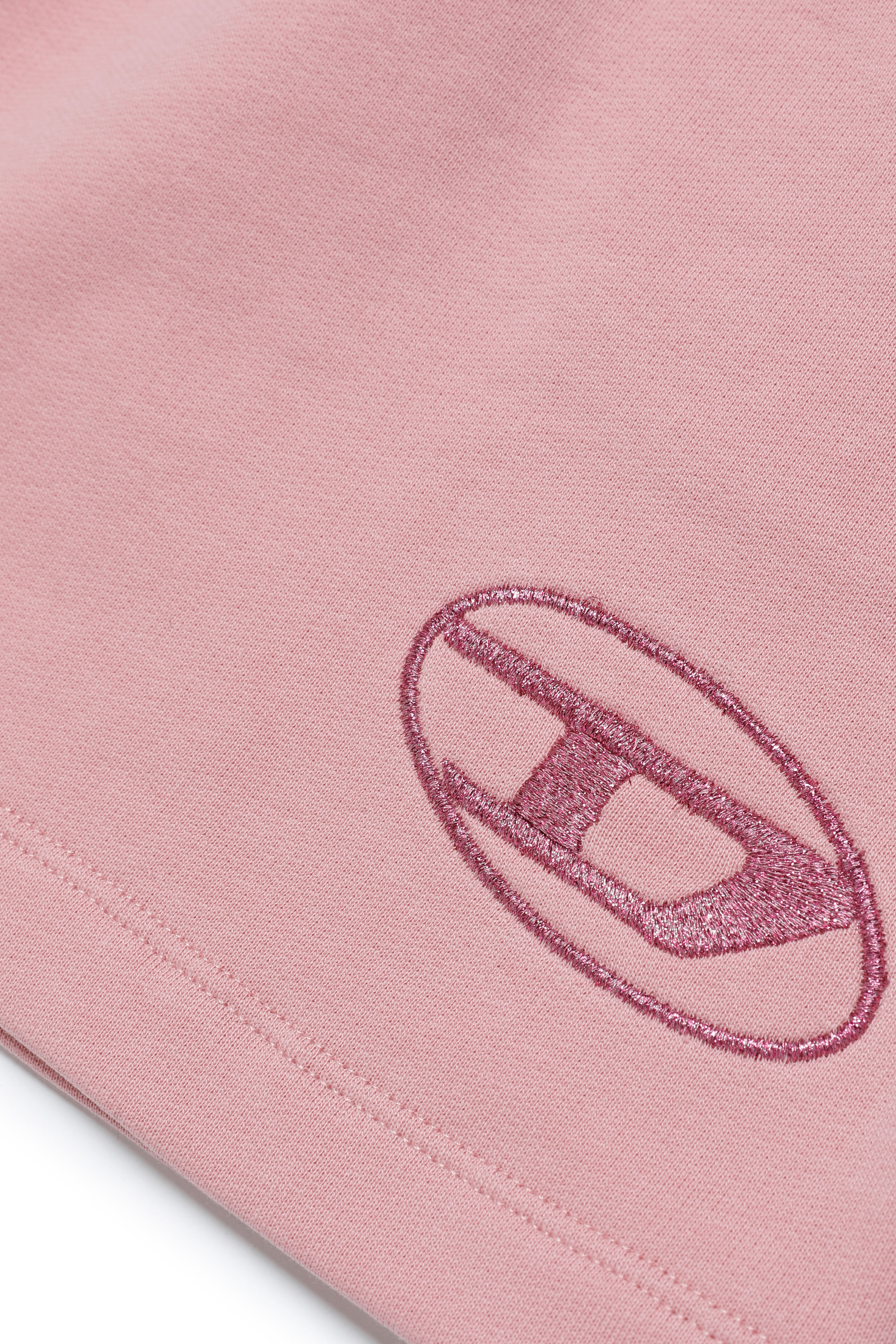 Diesel - GRINAR, Woman's Jersey mini skirt with glittery logo in Pink - 3