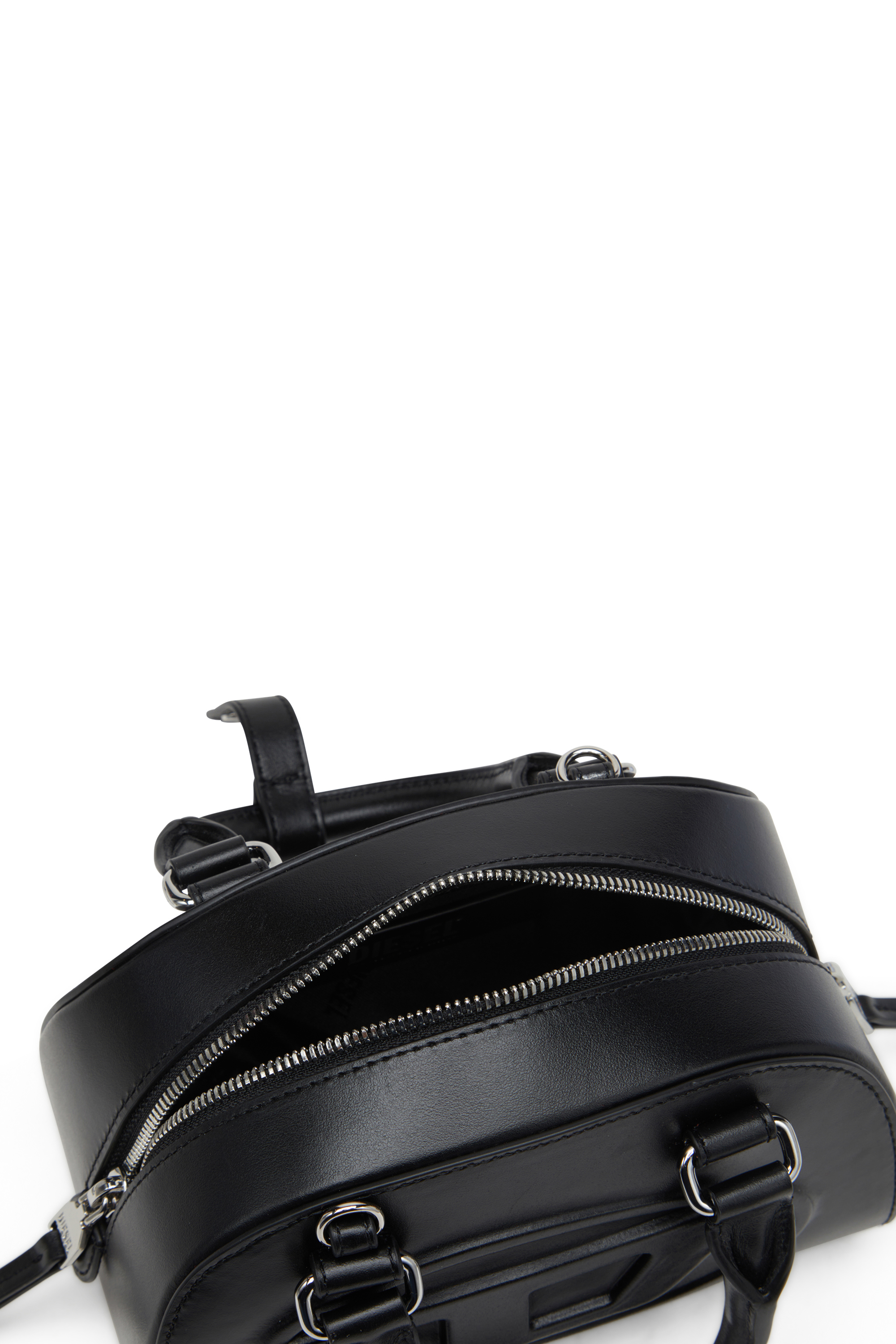Diesel - 1DR DOME CROSSBODY, Woman's Leather mini bowling bag in Black - 4