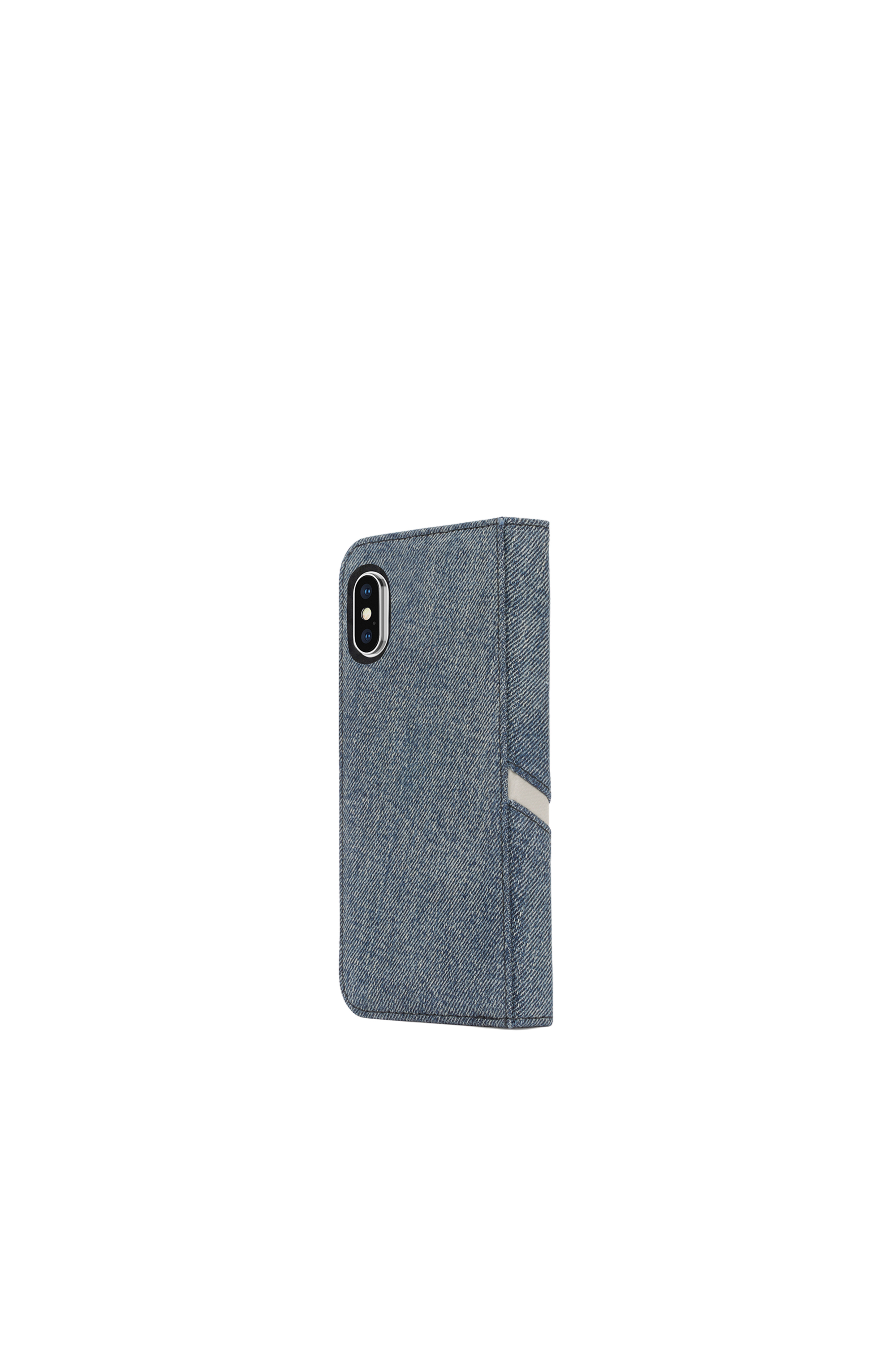 Diesel - DENIM IPHONE X FOLIO, Unisex's Denim folio, iPhone X in Blue Jeans - 3