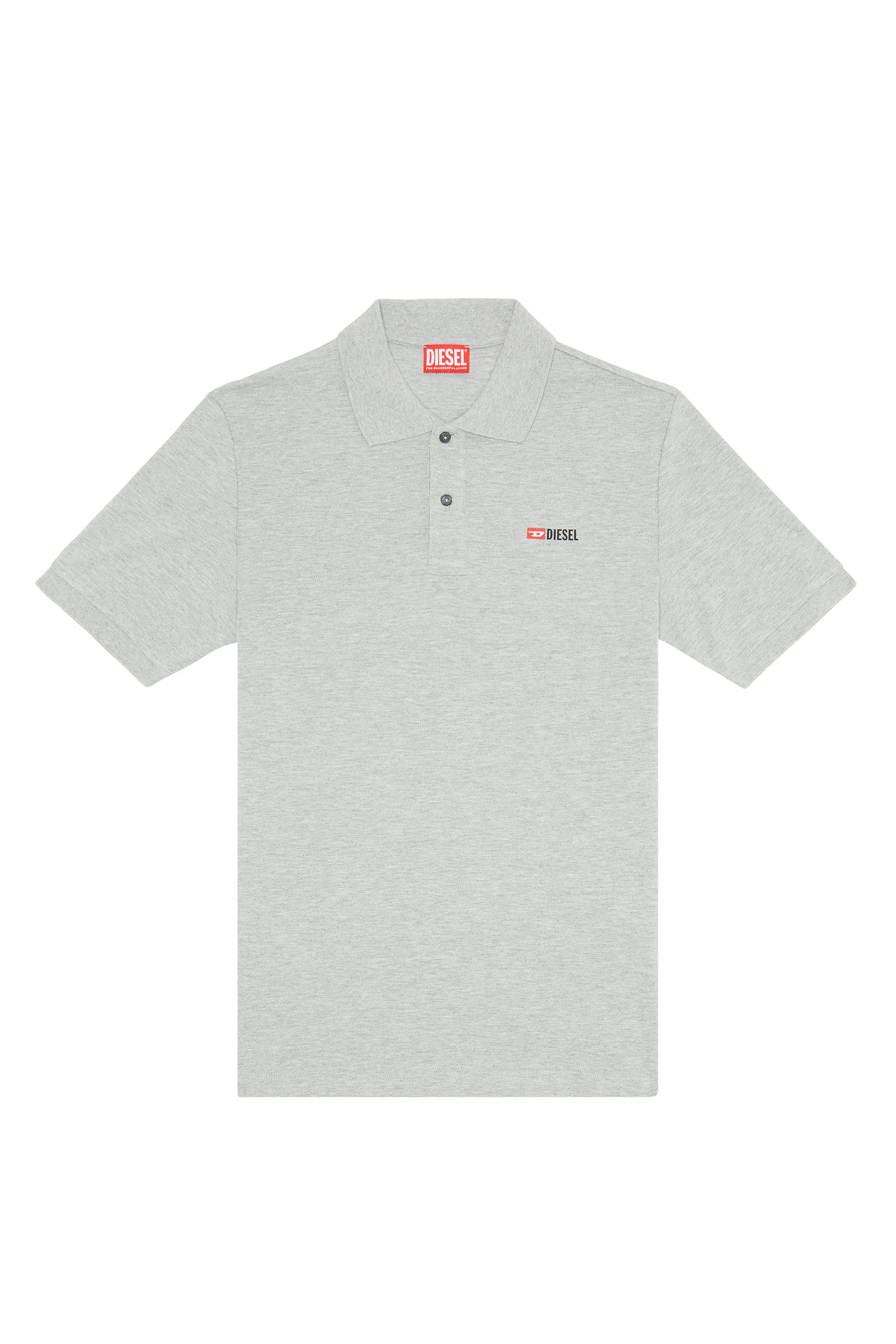 Diesel - T-SMITH-DIV, Man's Polo shirt with high-density logo print in Grey - 3