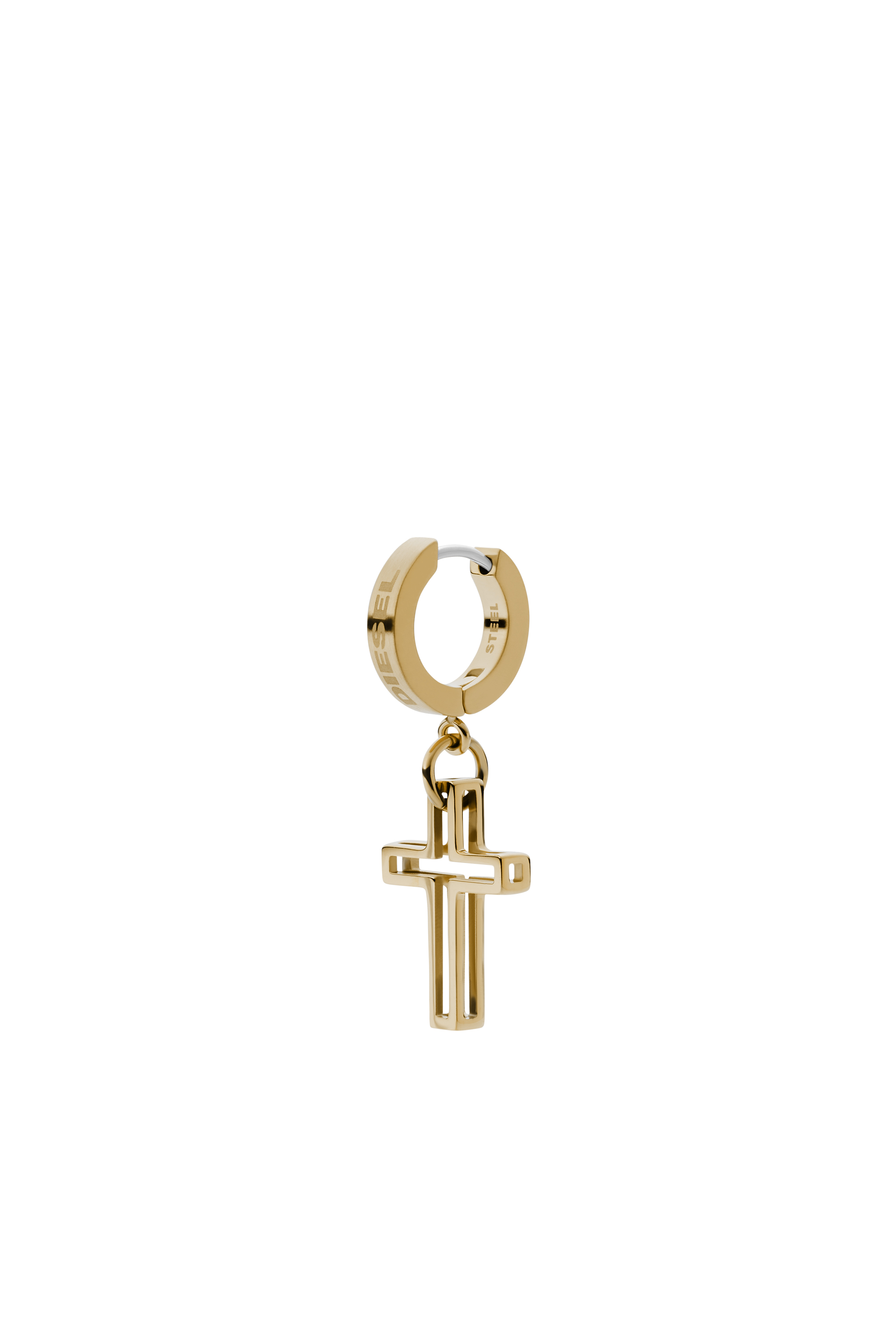 Diesel - DX1334, Unisex's Stainless Steel single hoop earring in Gold - 1