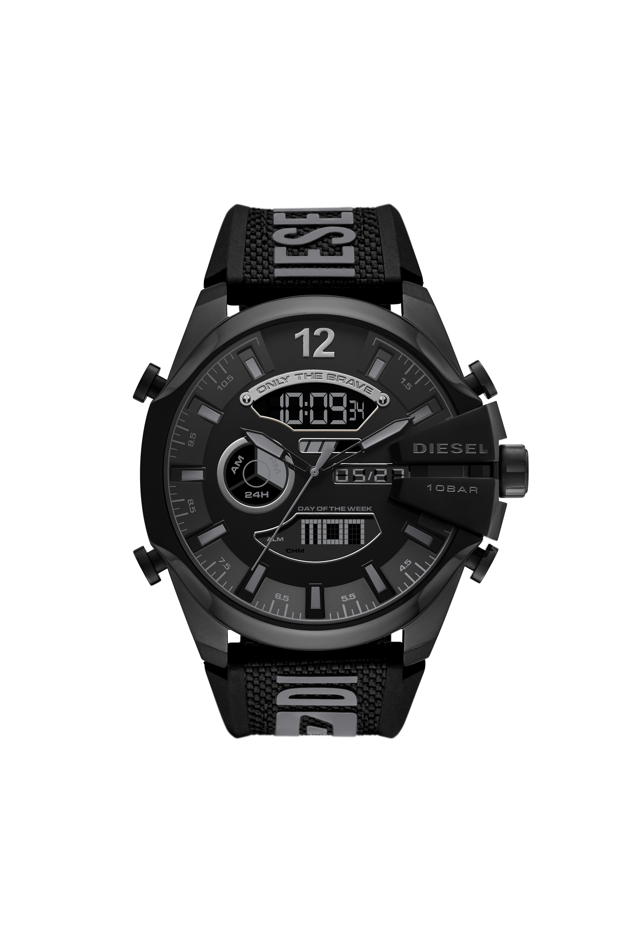 Diesel - DZ4593, Man's Mega chief ana-digi black silicone watch in Black - 1