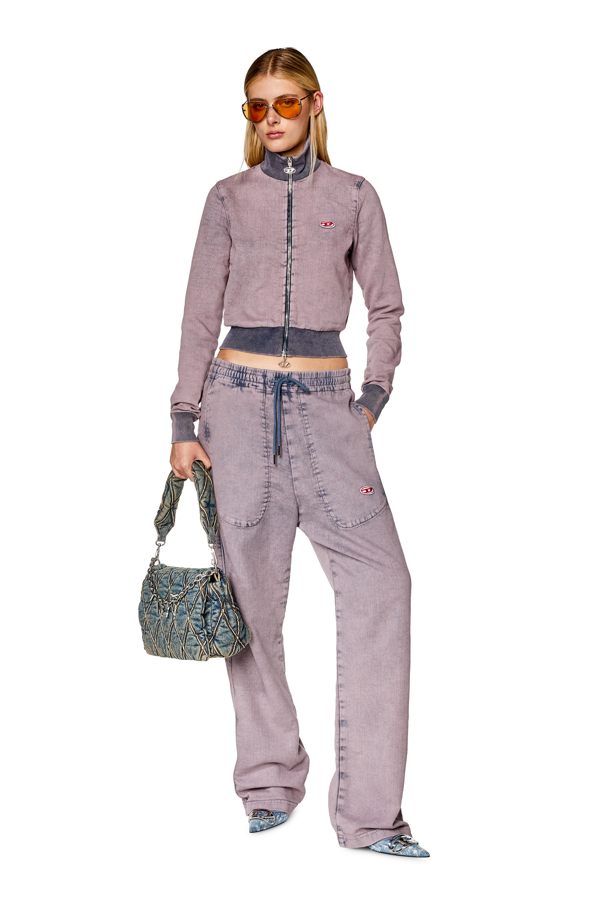Diesel - Straight D-Martians Track Denim 09H04, Unisex's Straight D-Martians Track Denim in Lilac - 2