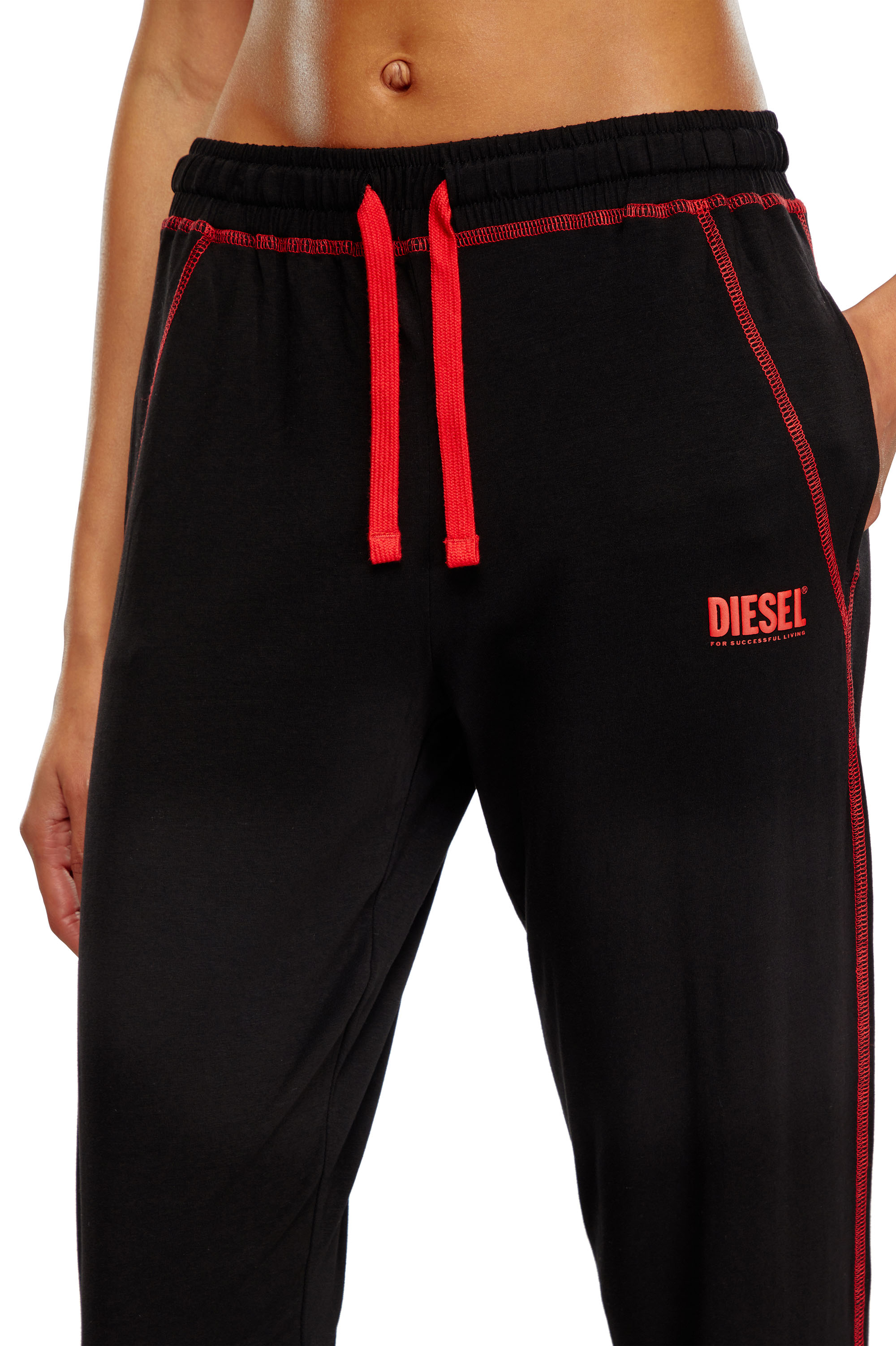 Diesel - UFSET-KRYSTI, Woman's Cotton pyjamas with contrast stitching in Black - 3