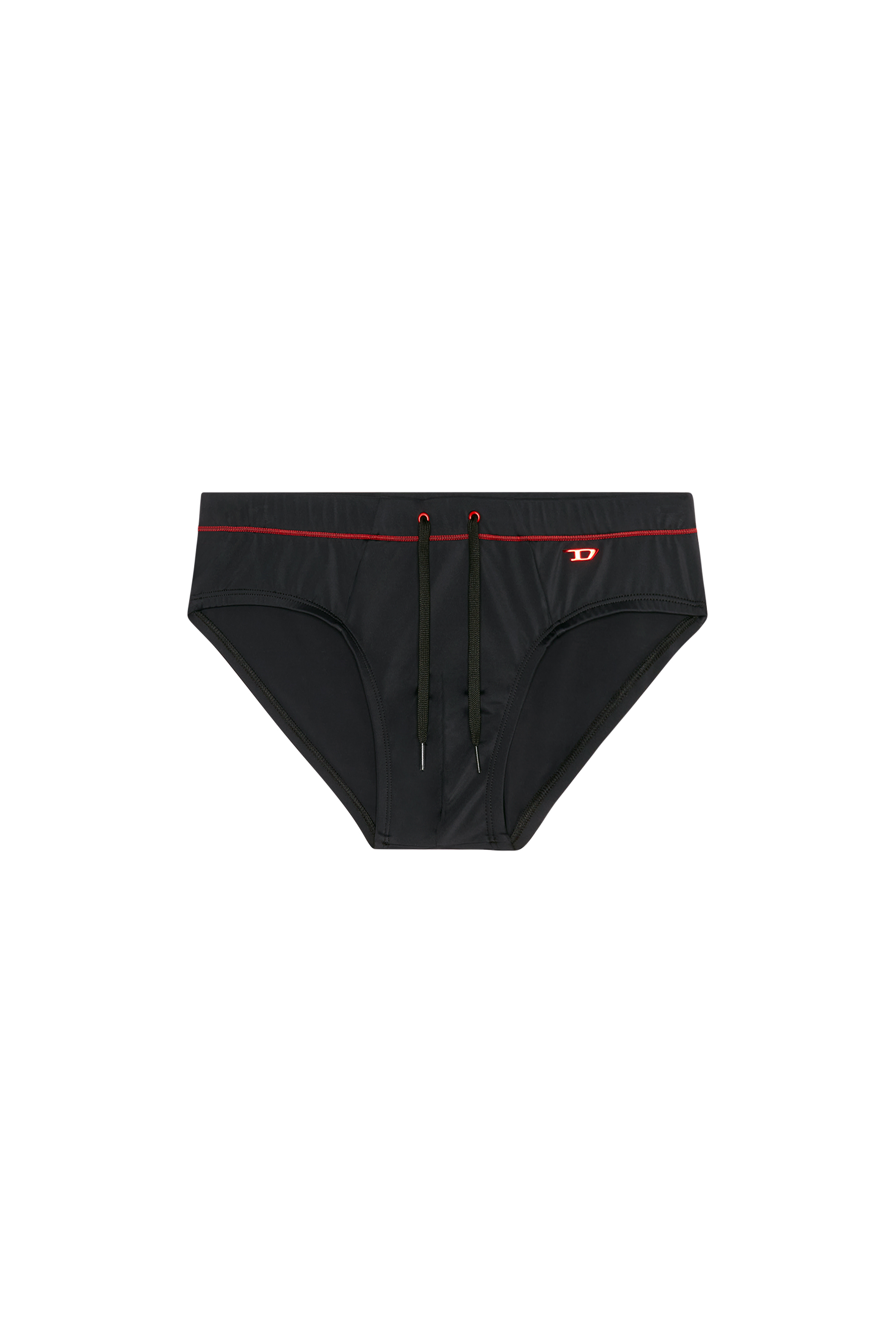 Diesel - BMBR-ALFIE, Man's Swim briefs with D logo in Black - 4