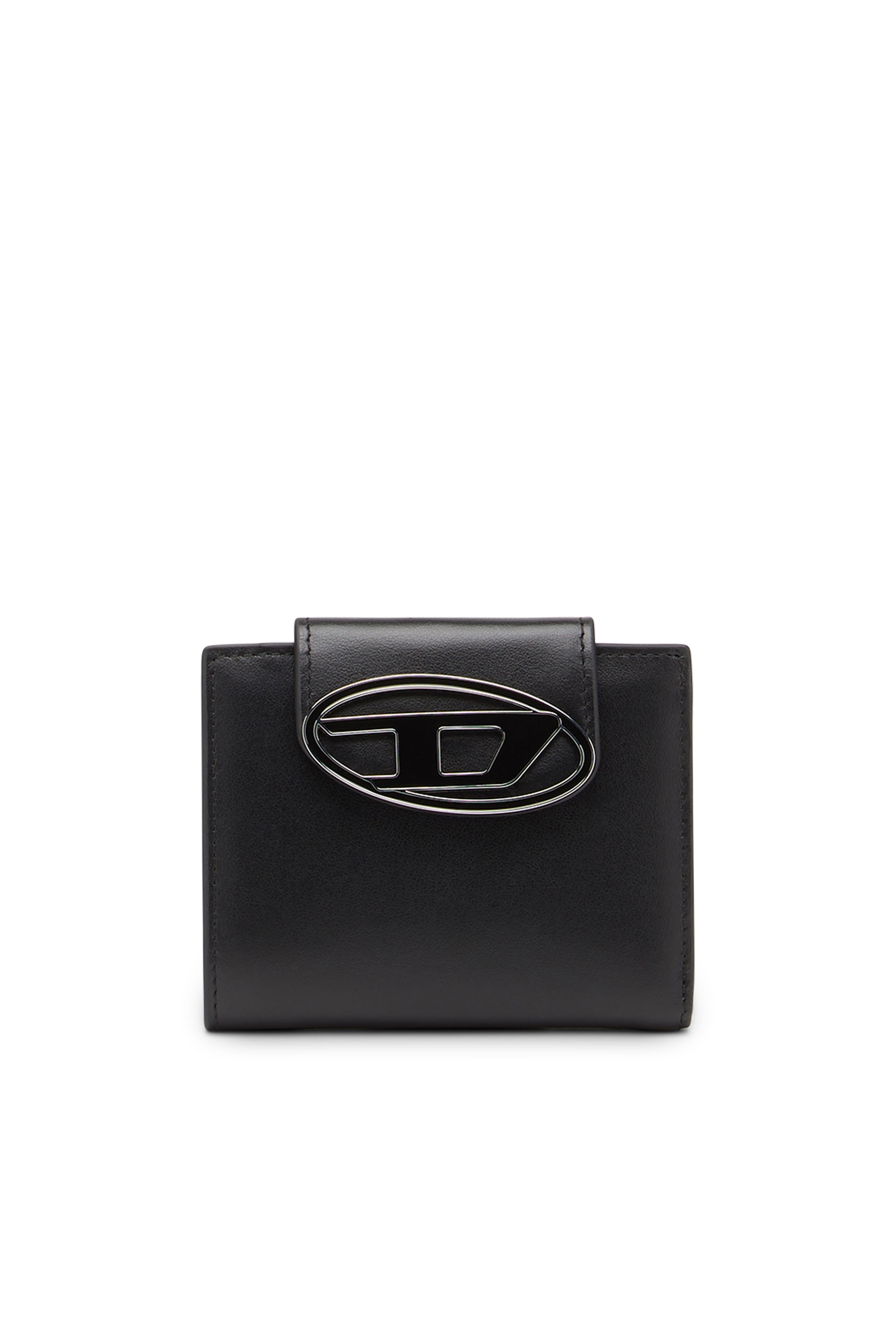 Diesel - CAMILLE, Woman's Wallet in nappa leather with logo plaque in Black - 1