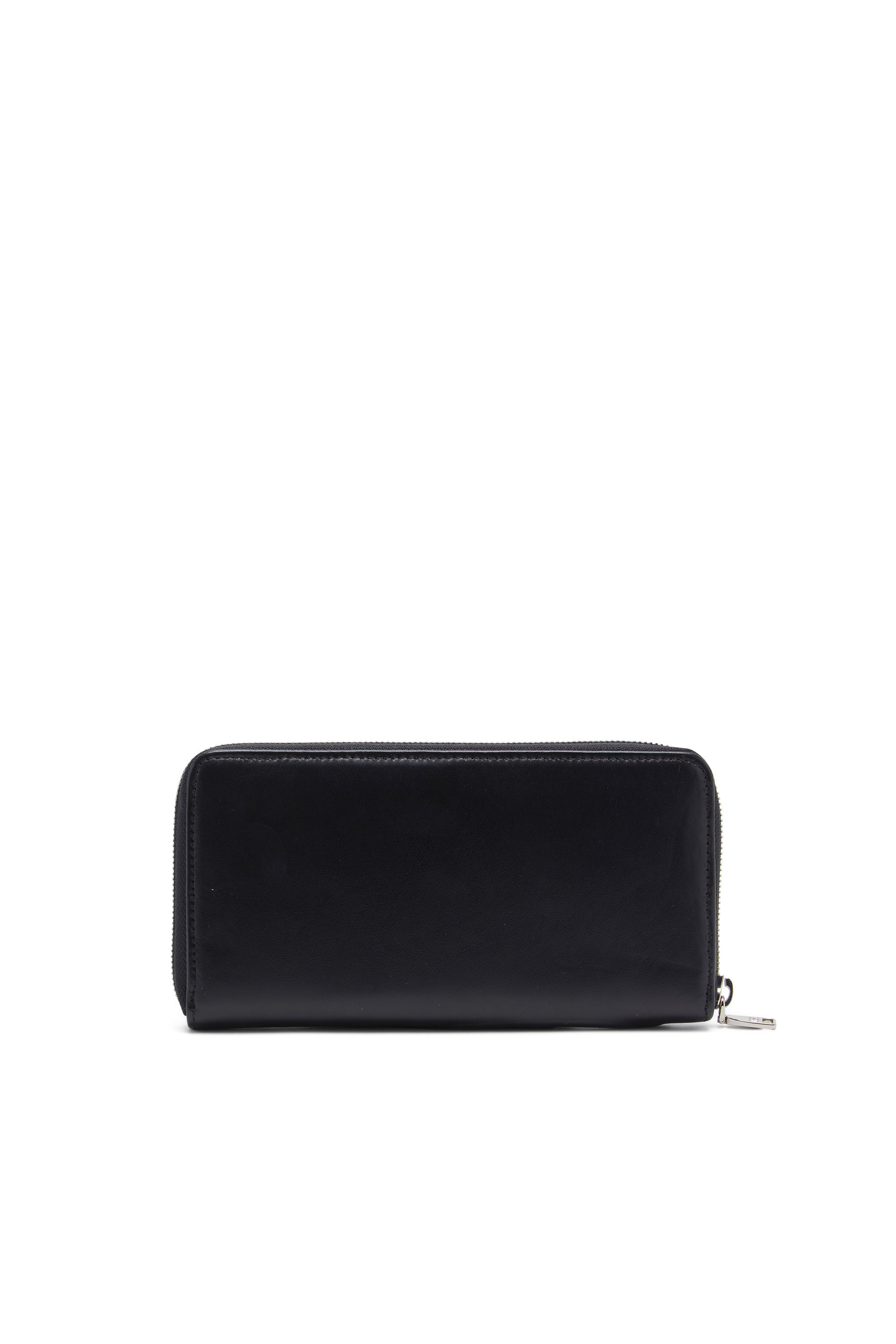 Diesel - 1DR-FOLD CONTINENTAL ZIP L, Woman's Long zip wallet with embossed logo in Black - 2