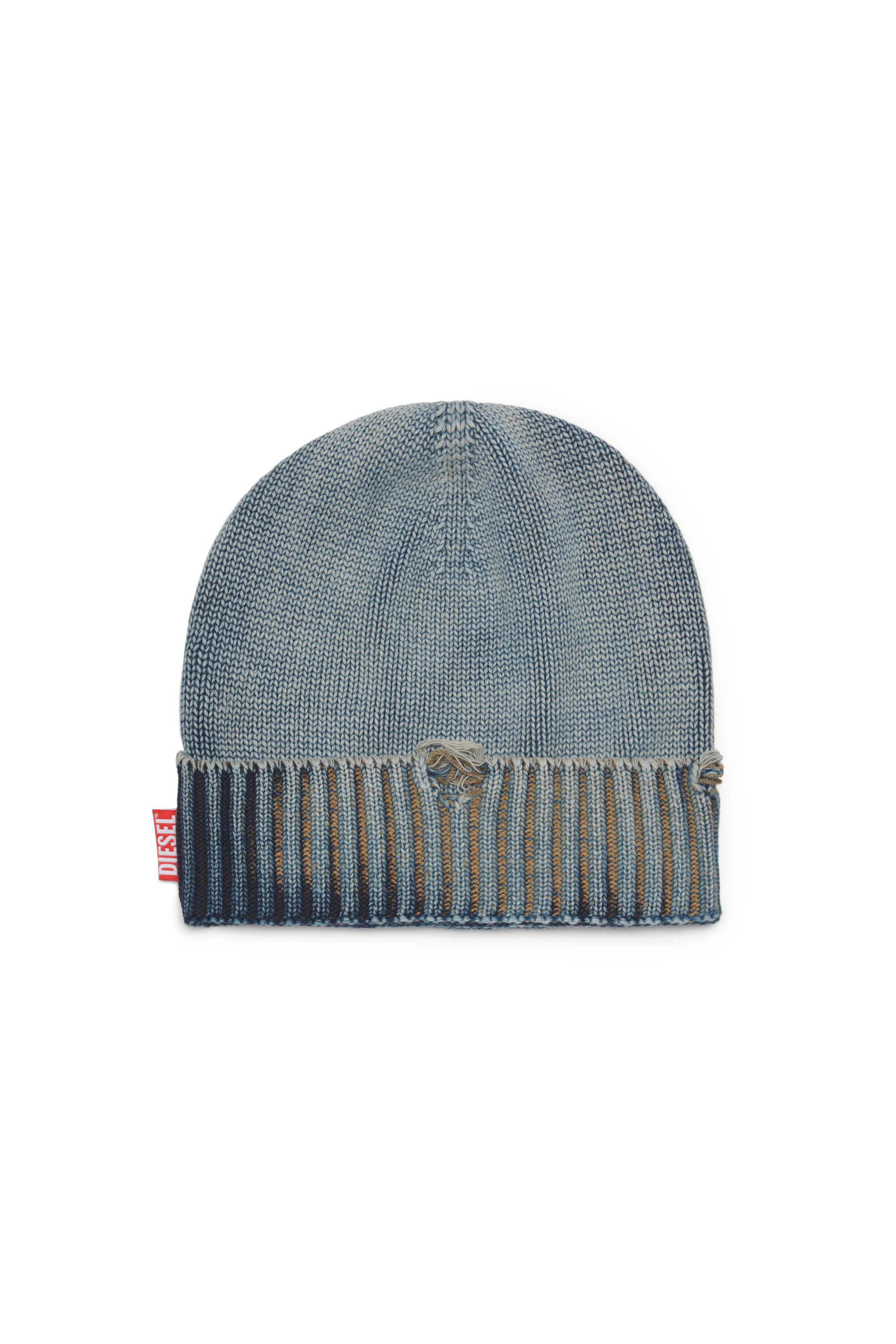 Diesel - K-DODE, Unisex's Distressed cotton beanie in Blue - 2