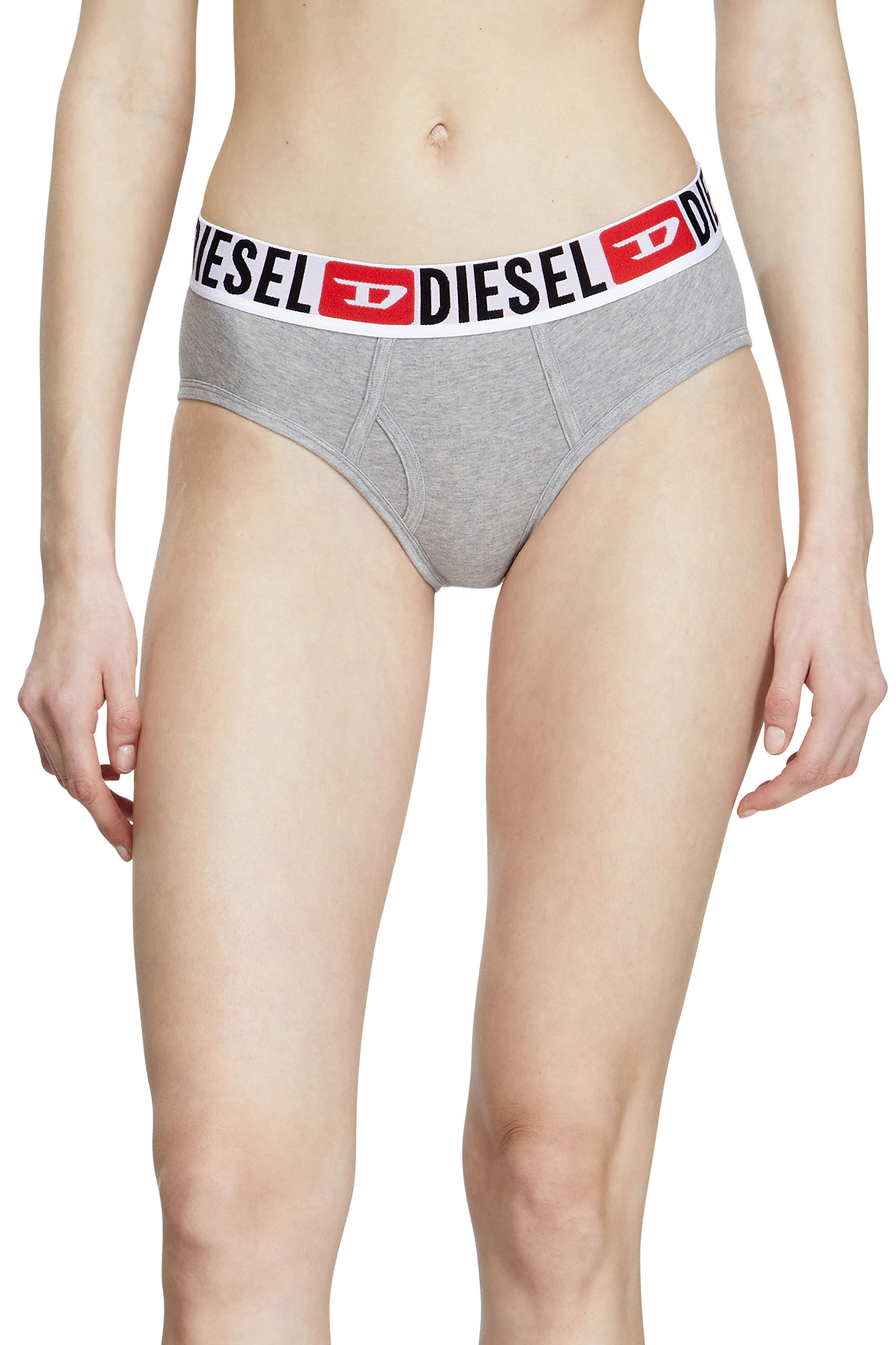 Diesel - OXY-D-CORE-3PACK, Woman's Three-pack briefs with maxi-logo waist in Pink/Grey - 2