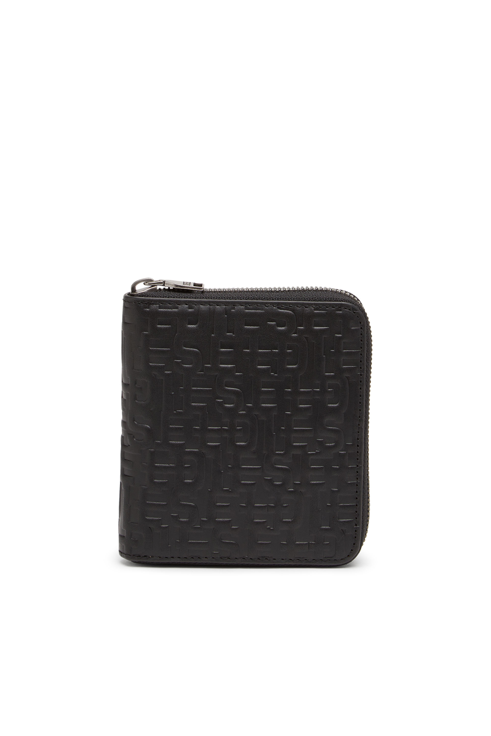 Diesel - BI-FOLD COIN ZIP M, Man's Zip wallet in monogram leather in Black - 1
