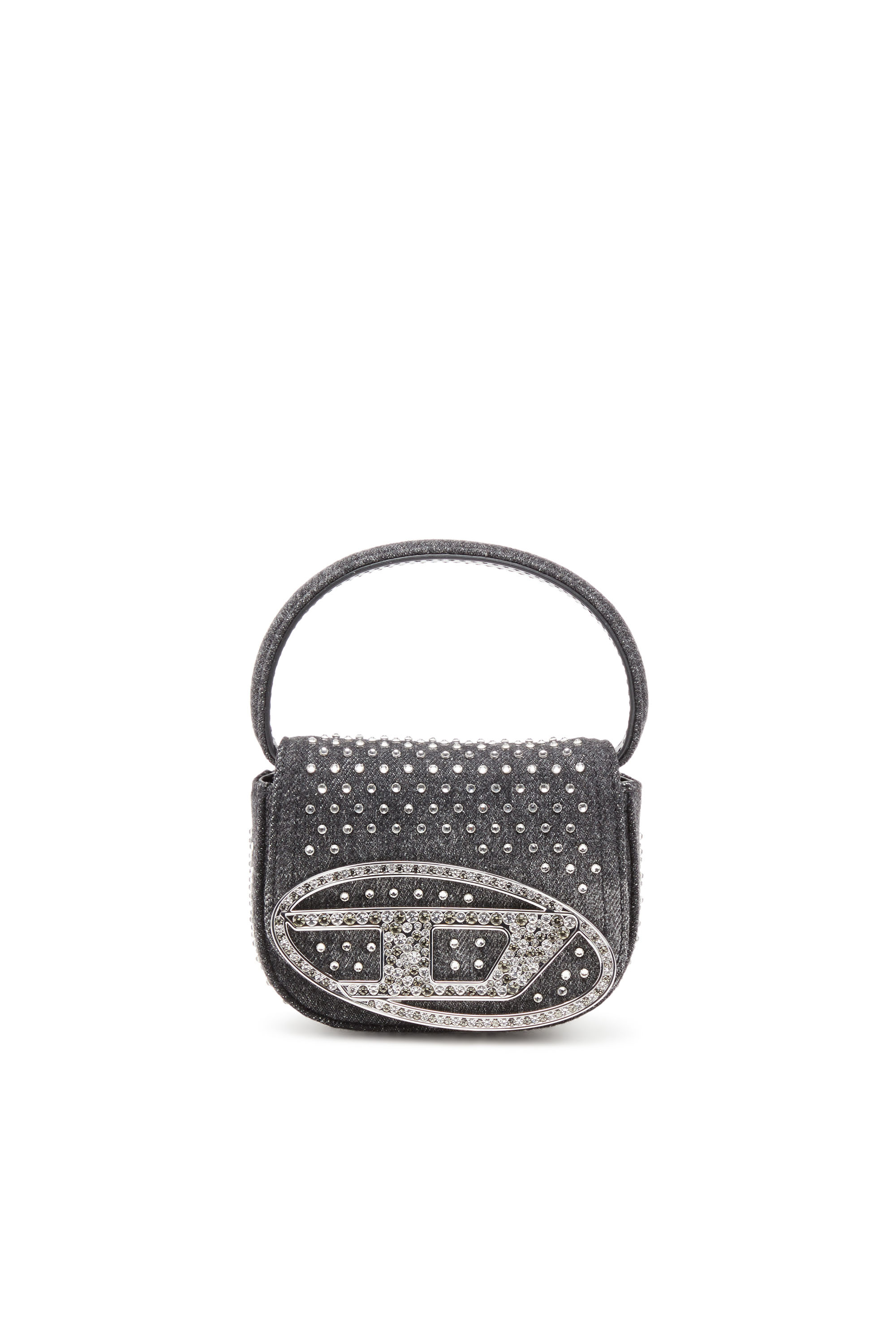 Diesel - 1DR XS, Woman's 1DR Xs-Iconic mini bag in denim and crystals in Black - 1