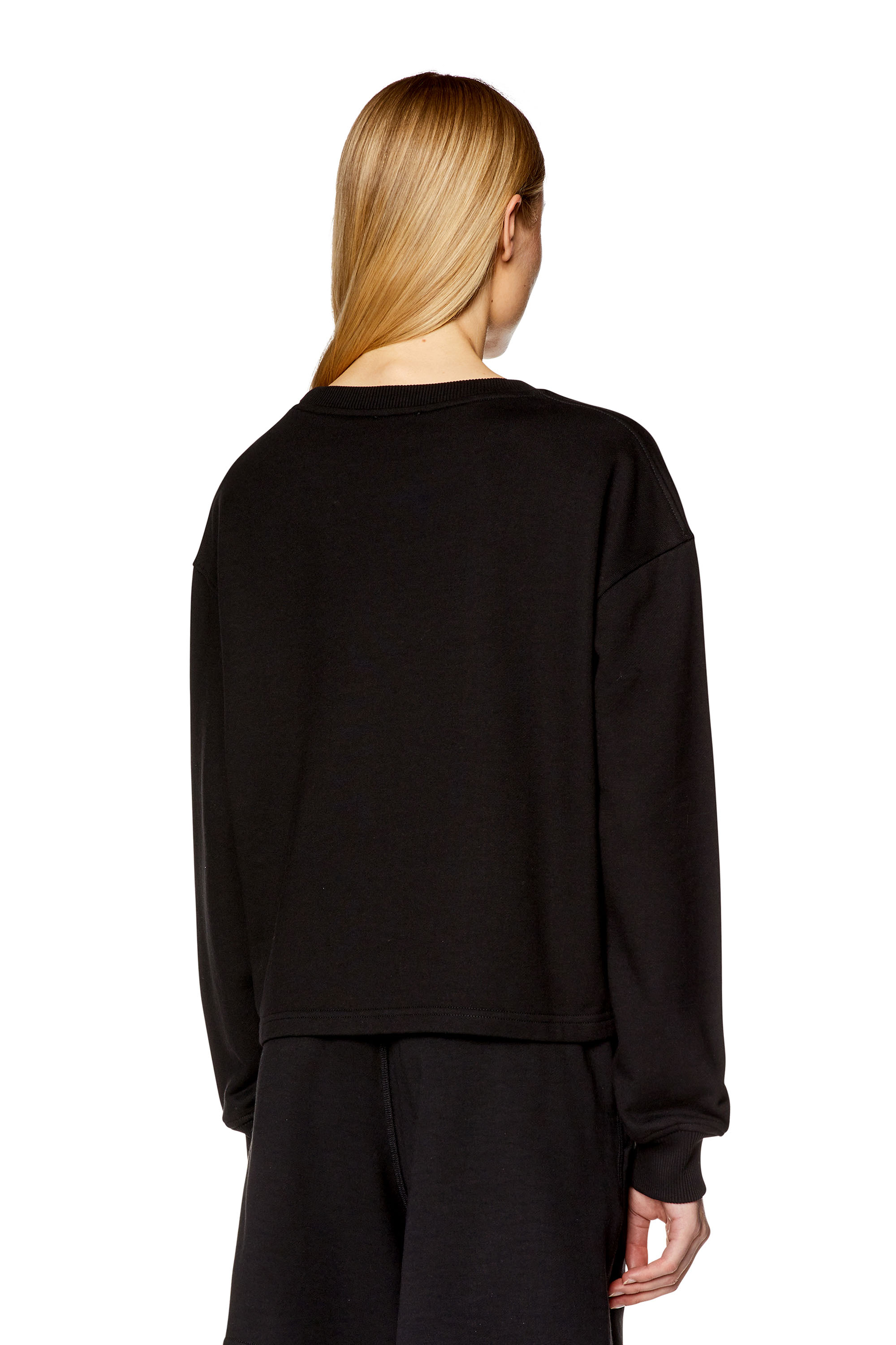 Diesel - F-JARAL-D, Woman's Oversized sweatshirt with D patch in Black - 4
