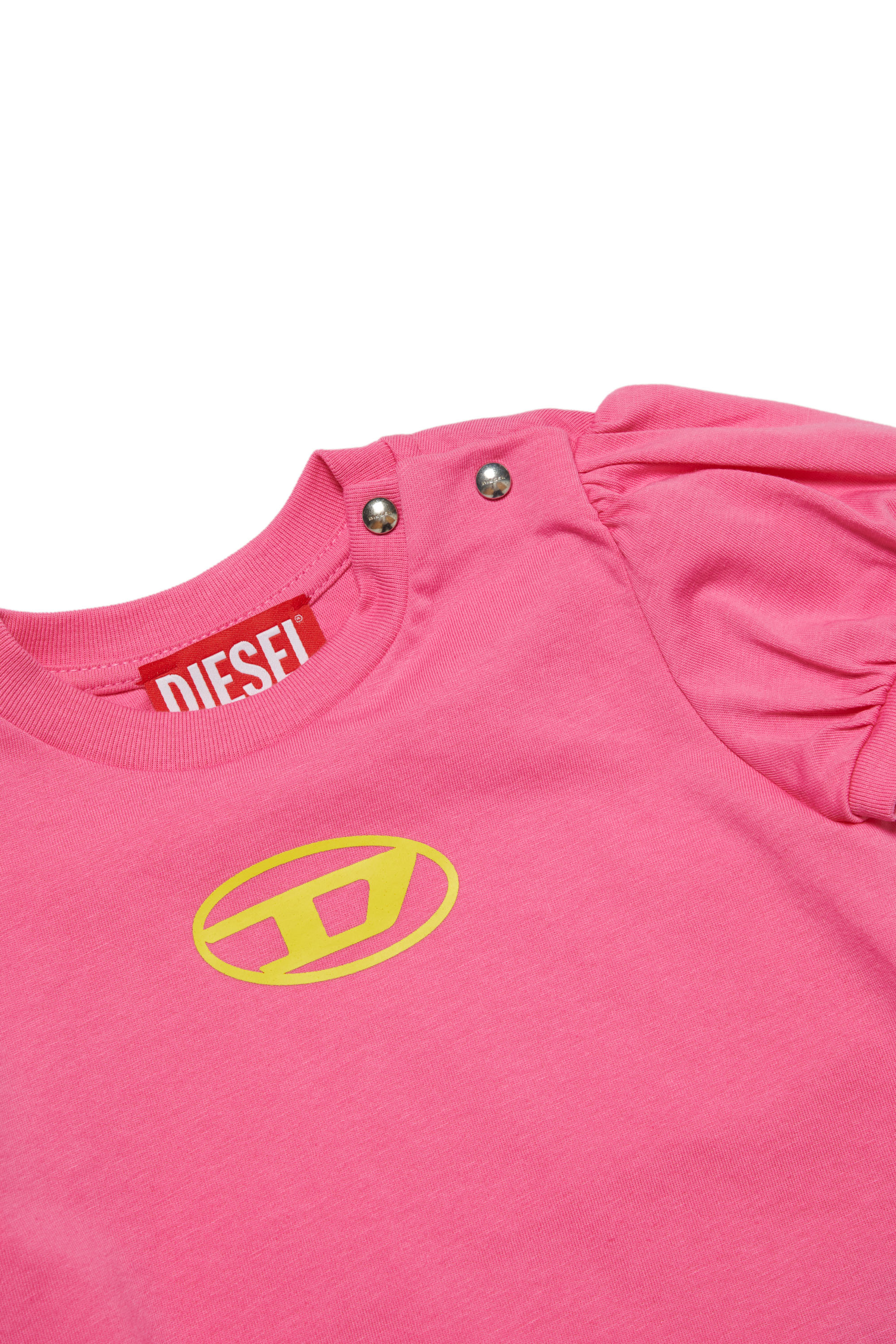 Diesel - TLERSIB, Woman's Puff-sleeve T-shirt with Oval D in Pink - 3