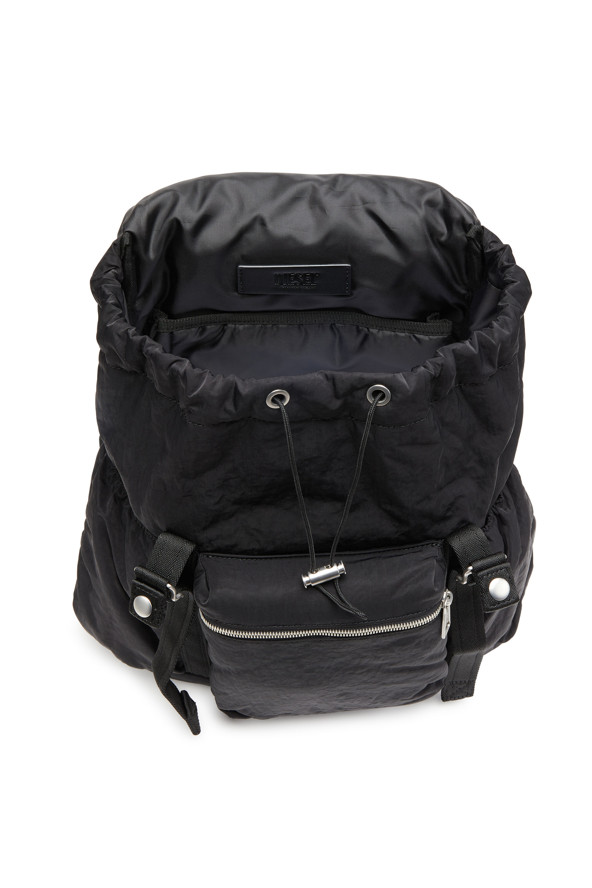 Diesel - LOGOS BACKPACK L, Unisex's Logos L-Large backpack in recycled nylon in Black - 4