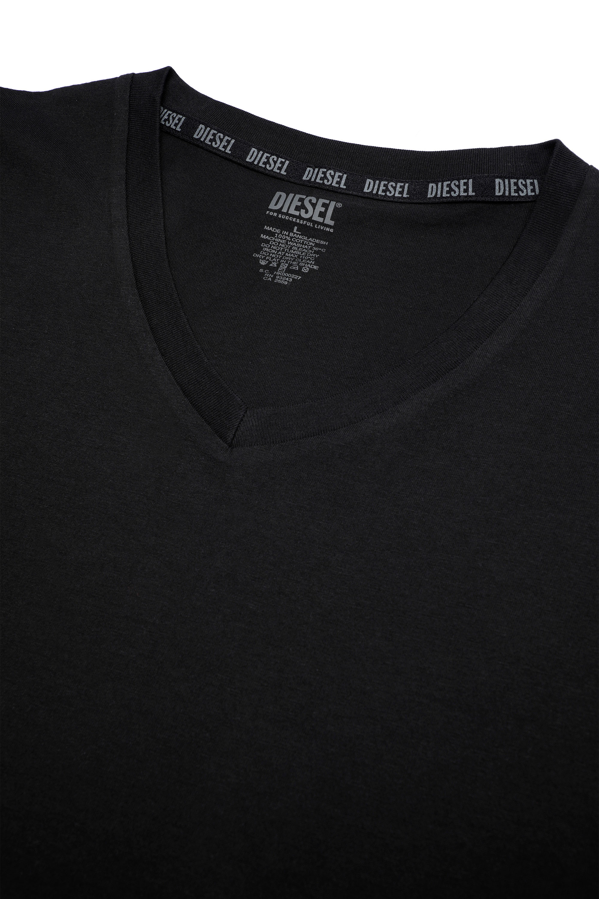 Diesel - UMTEE-MICHAEL-TUBE-TWOPACK, Man's Two-pack V-neck T-shirts with D patch in White/Black - 4