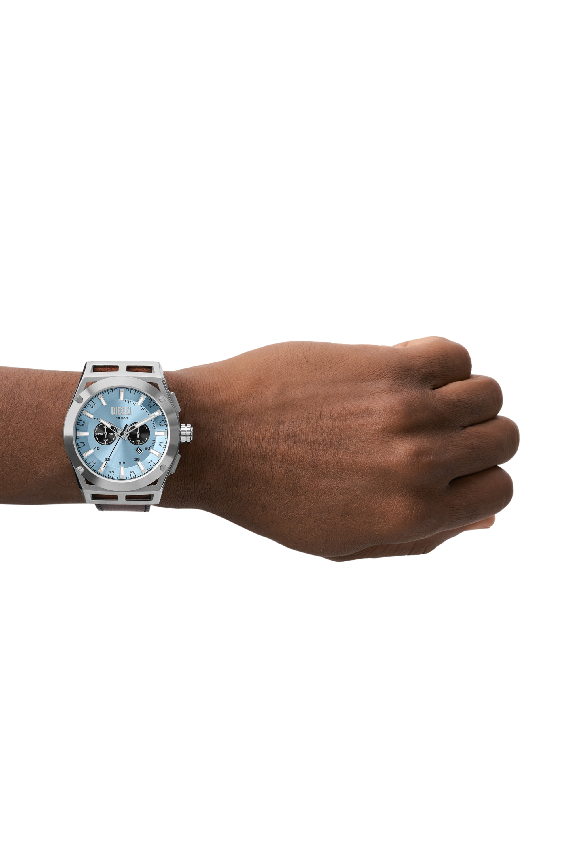 Diesel - DZ4611, Man's Timeframe Chronograph Brown Leather Watch in Brown - 4
